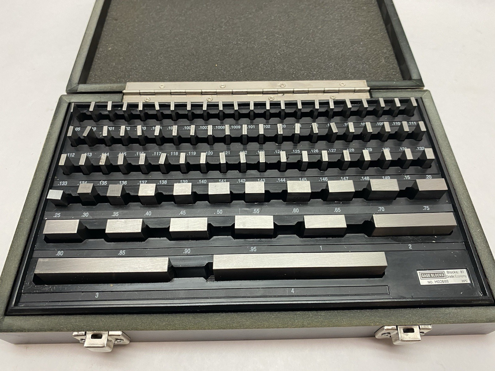 H02688 | ProCheck Rectangular Gage Block Set, Economy Grade 0.05 to 4 SET OF 81 - Used - Maverick Industrial Sales