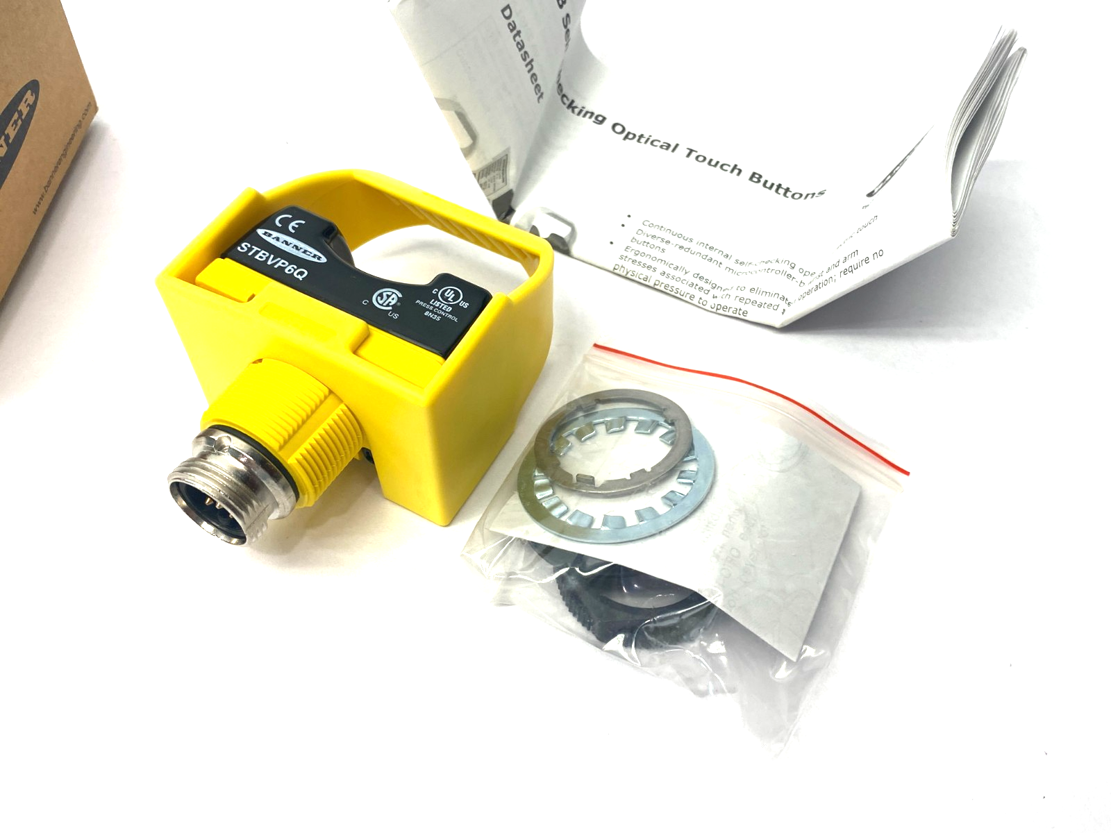 Banner STBVP6Q Self-Checking Touch Button w/Yellow F.C. 64180 - Maverick Industrial Sales
