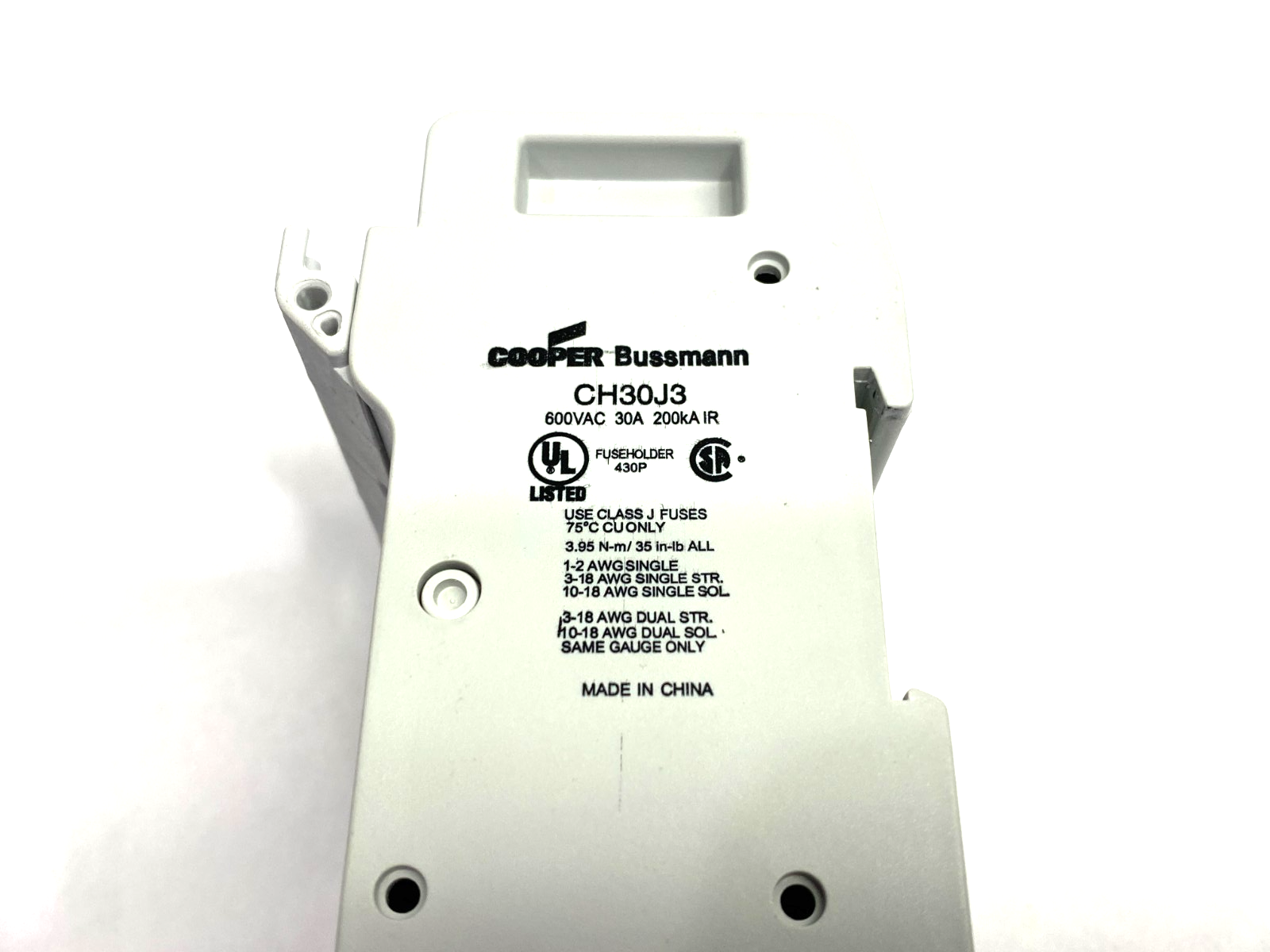 CH30J3 | Cooper Bussmann easy-ID Fuseholder 600VAC 30A - Used - Maverick Industrial Sales
