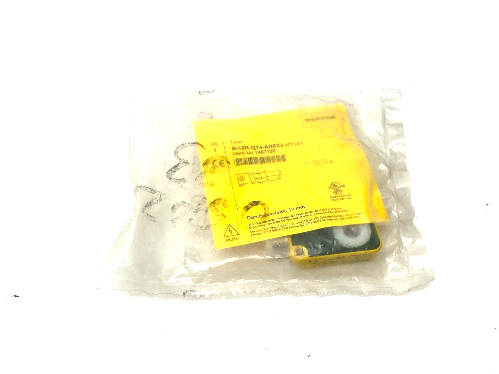 Turck Bi10R-Q14-AN6X2-H1141 Inductive Ring Sensor 10mm Detect 10-30VDC 1407120 - Maverick Industrial Sales