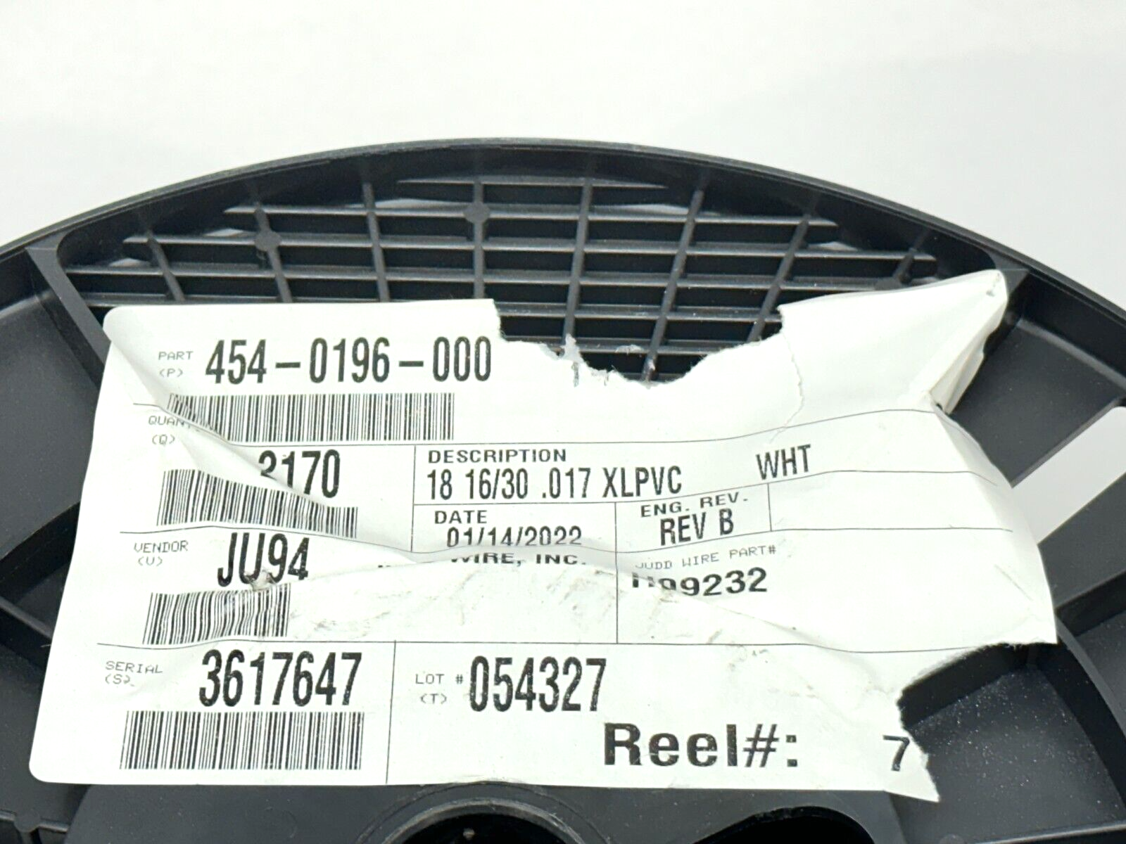 Judd Wire 454-0196-000 18AWG Style 1430 XLPVC 300V 3000ft Spool 540ft REMAINING - Maverick Industrial Sales