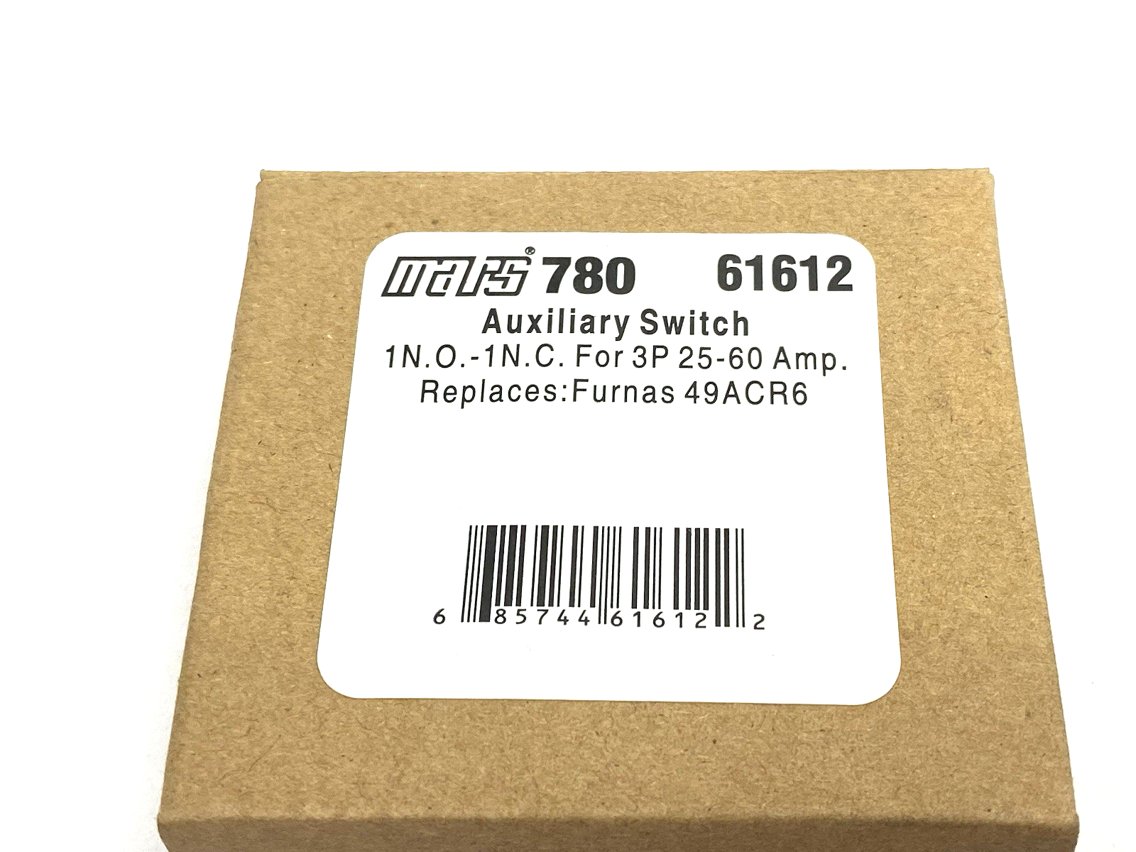 61612 | Mars Auxiliary Switch 1N.O. - 1N.C. for 3P 25-60Amp, Furnas 49ACR6 - New – Open box - Maverick Industrial Sales