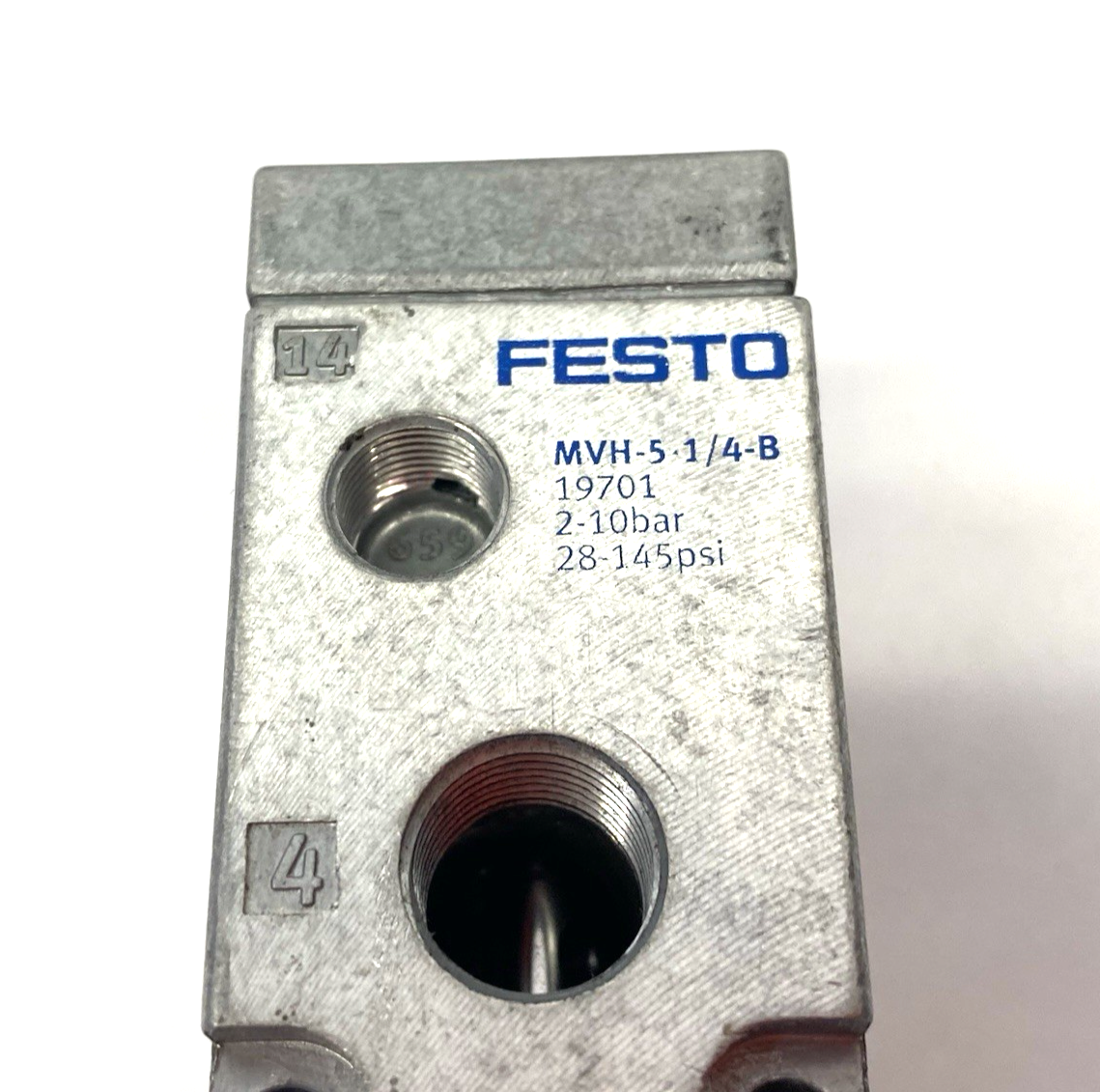 Festo MVH-5-1/4-B Solenoid Valve 5/2-way Monostable 19701 COIL REMOVED - Maverick Industrial Sales
