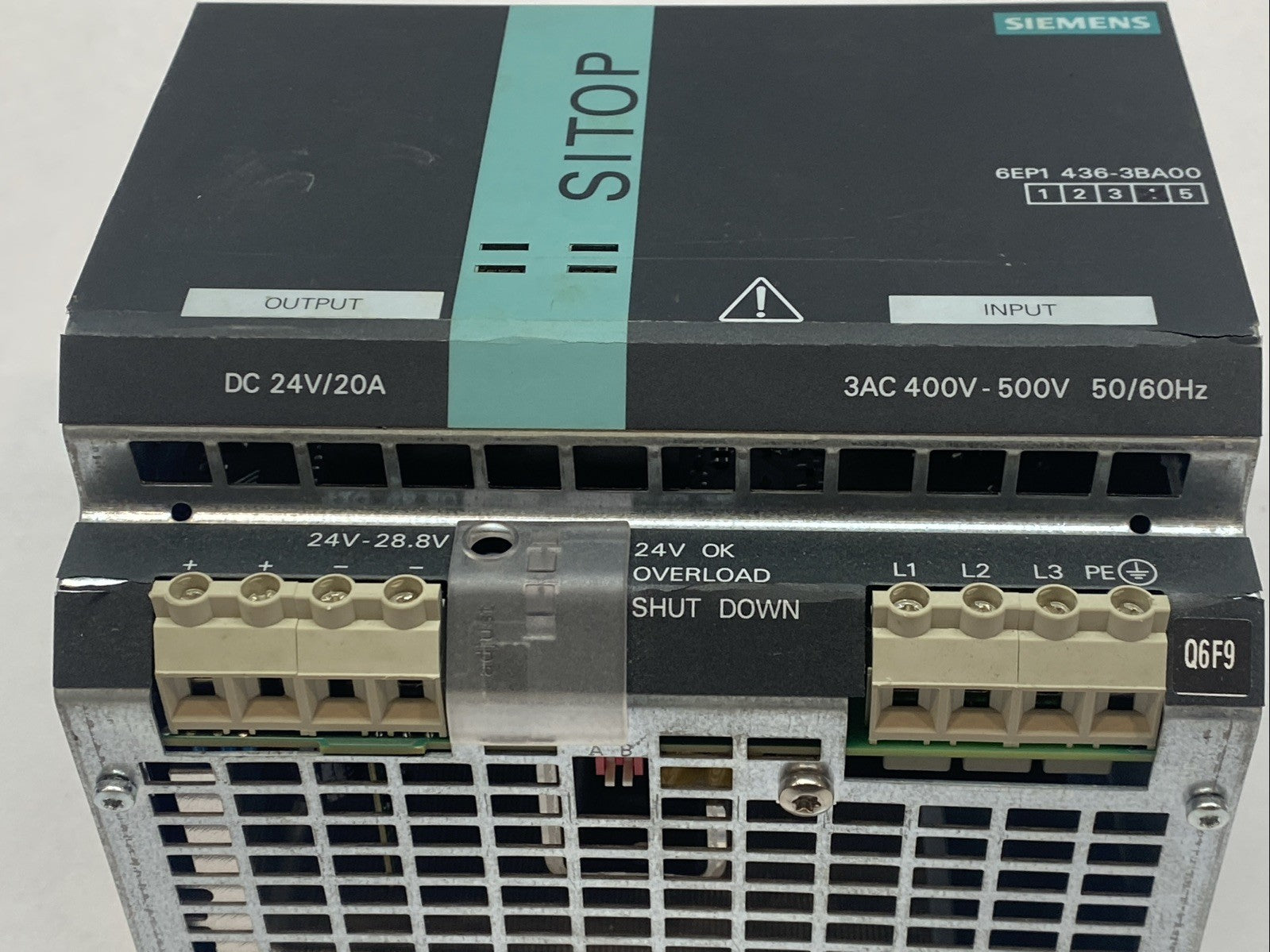 Siemens 6EP1436-3BA00 Power Supply 24V DC 20A 3AC DIN Rail, SITOP Modular - Maverick Industrial Sales