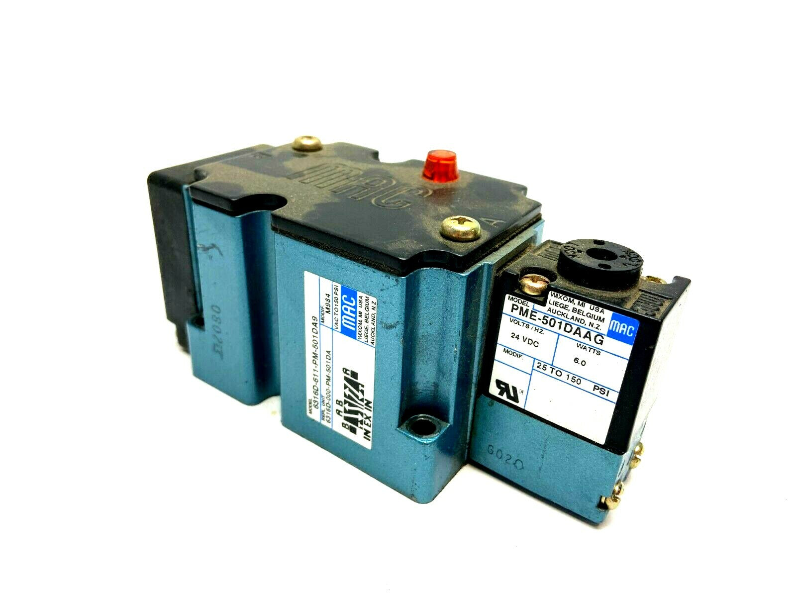 Mac Valves 6316D-611-PM-501DA9 with PME-501DAAG - Maverick Industrial Sales
