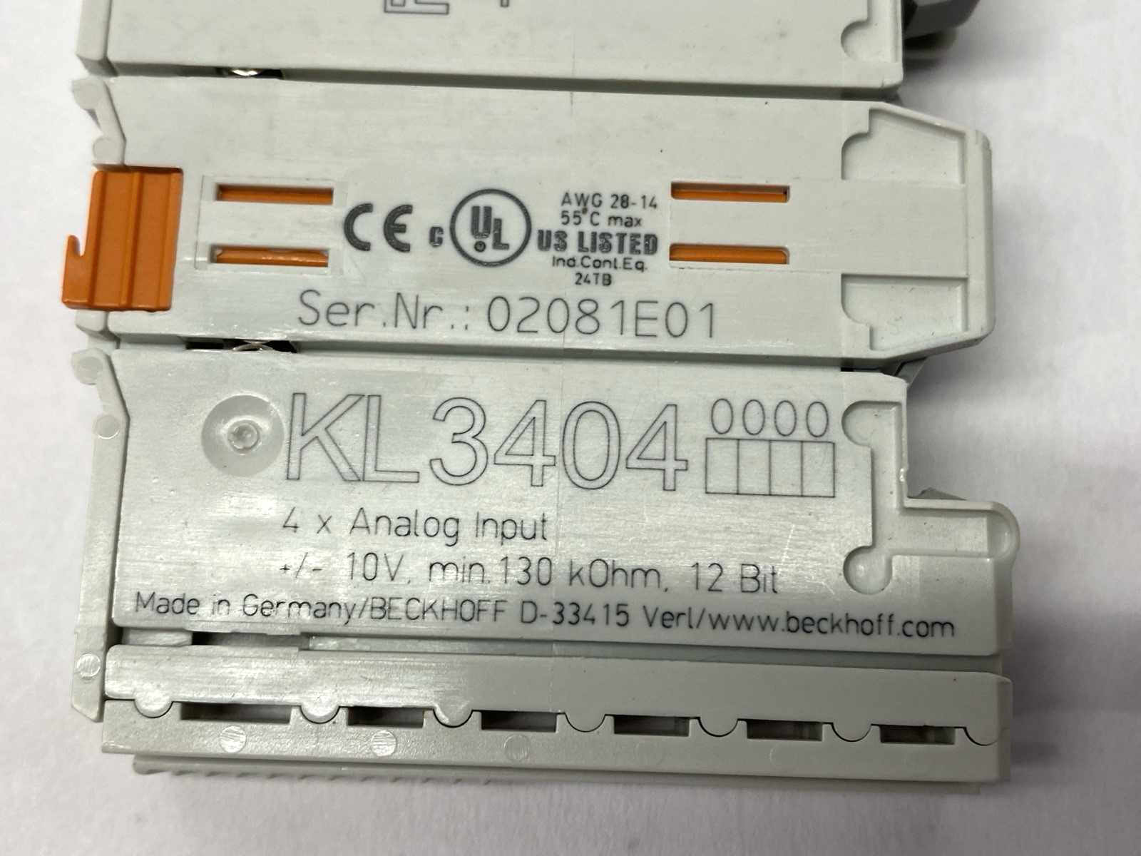 KL3404 | Beckhoff Analog Input Bus Terminal 4-Channel - Used - Maverick Industrial Sales
