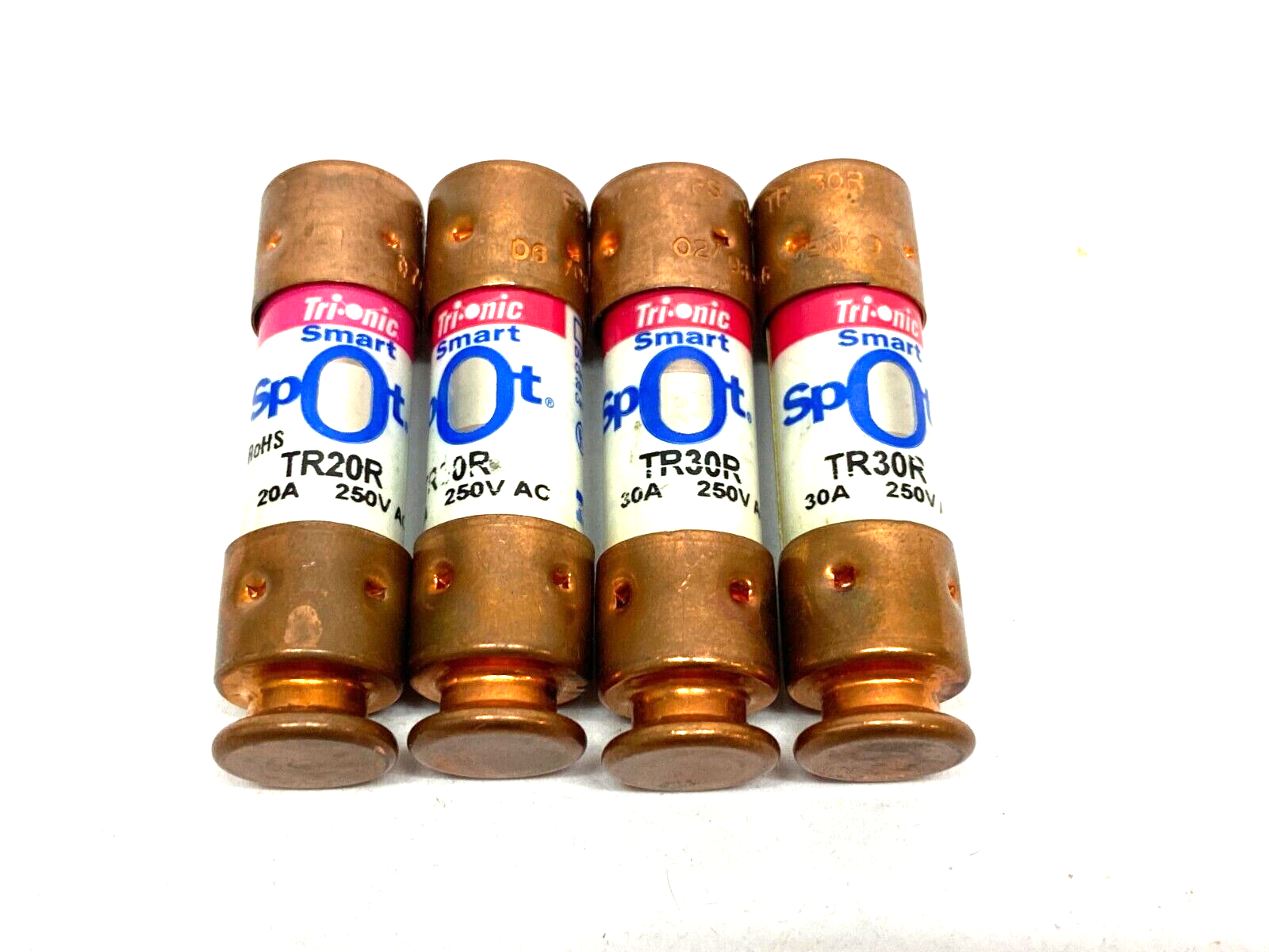 TR30R | Ferrez Shawmut Tri-onic Smart Spot Time Delay Fuse Dual Element LOT OF 4 - New – Open box - Maverick Industrial Sales