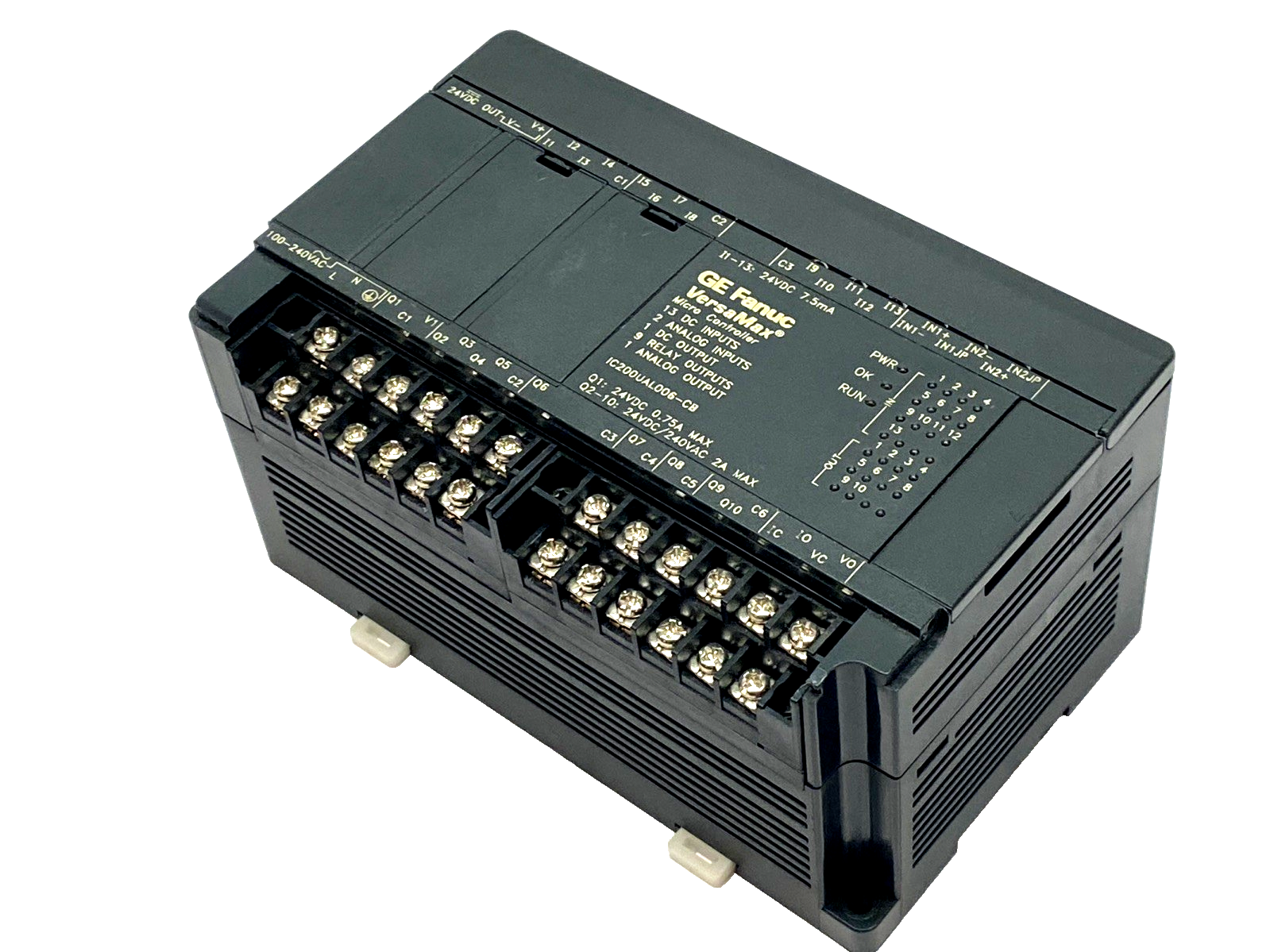 GE Fanuc IC200UAL006-CB VersaMax Micro PLC Relay Out 120VAC MISSING COVER - Maverick Industrial Sales
