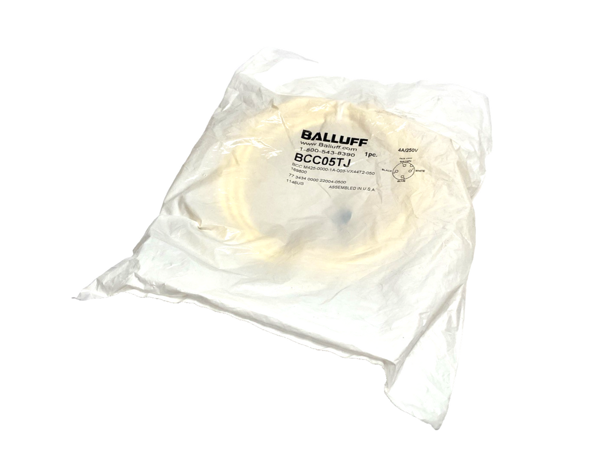 BCC05TJ | Balluff Cordset M12 Angle Female 4Pin 5m BCC M425-0000-1A-003-VX44T2-050 - New - Maverick Industrial Sales