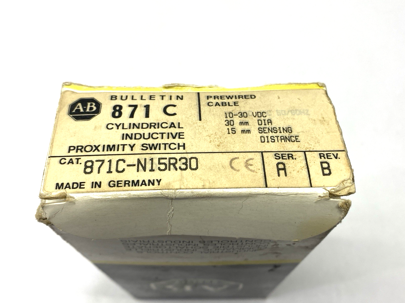 817C-N15R30 Ser. A | Allen Bradley Cylindrical Inductive Proximity Sensor Rev. B - New – Open box - Maverick Industrial Sales