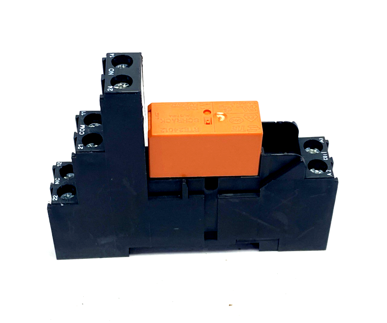 TE Schrack RTE24012 Relay 8A 12VDC, RT78726 Socket/Base LOT OF 3 - Maverick Industrial Sales