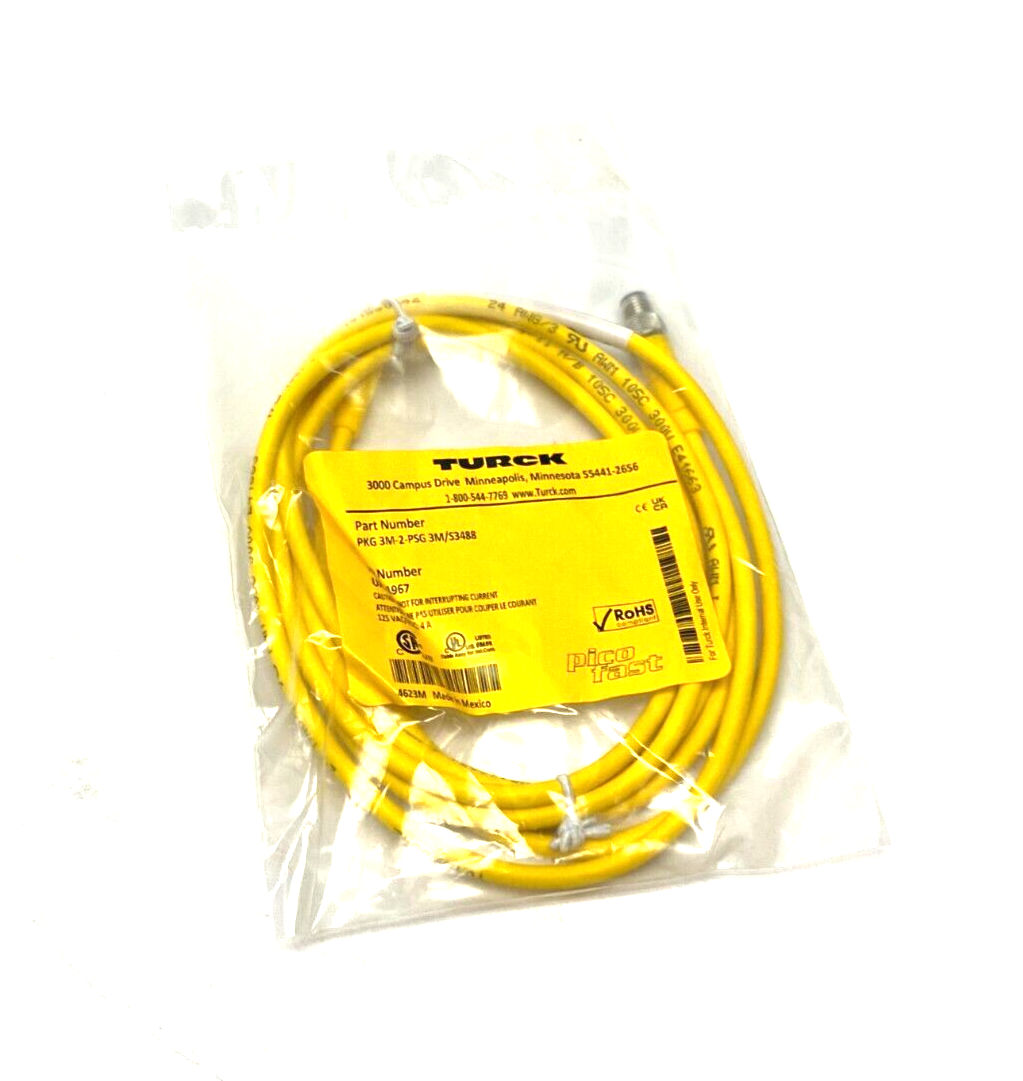 PKG 3M-2-PSG 3M/S3488, UX11967 | Turck PKG 3M-2-PSG 3M/S3488 Picofast Double Ended Cordset UX11967 - New - Maverick Industrial Sales