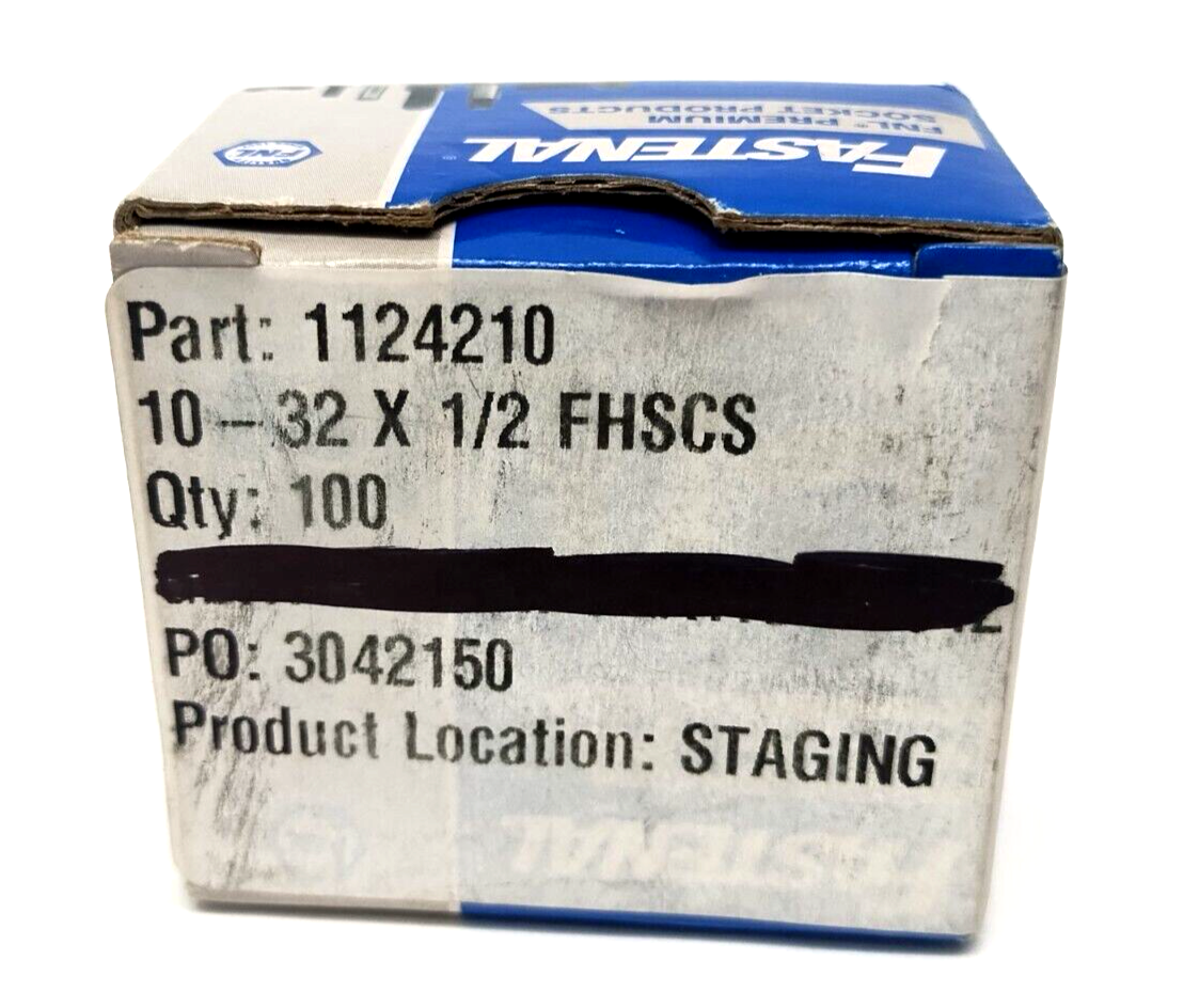 Fastenal 1124210 #10-32 x 1/2" L, 1/8" Hex Drive, Black Oxide Steel BOX OF 100 - Maverick Industrial Sales