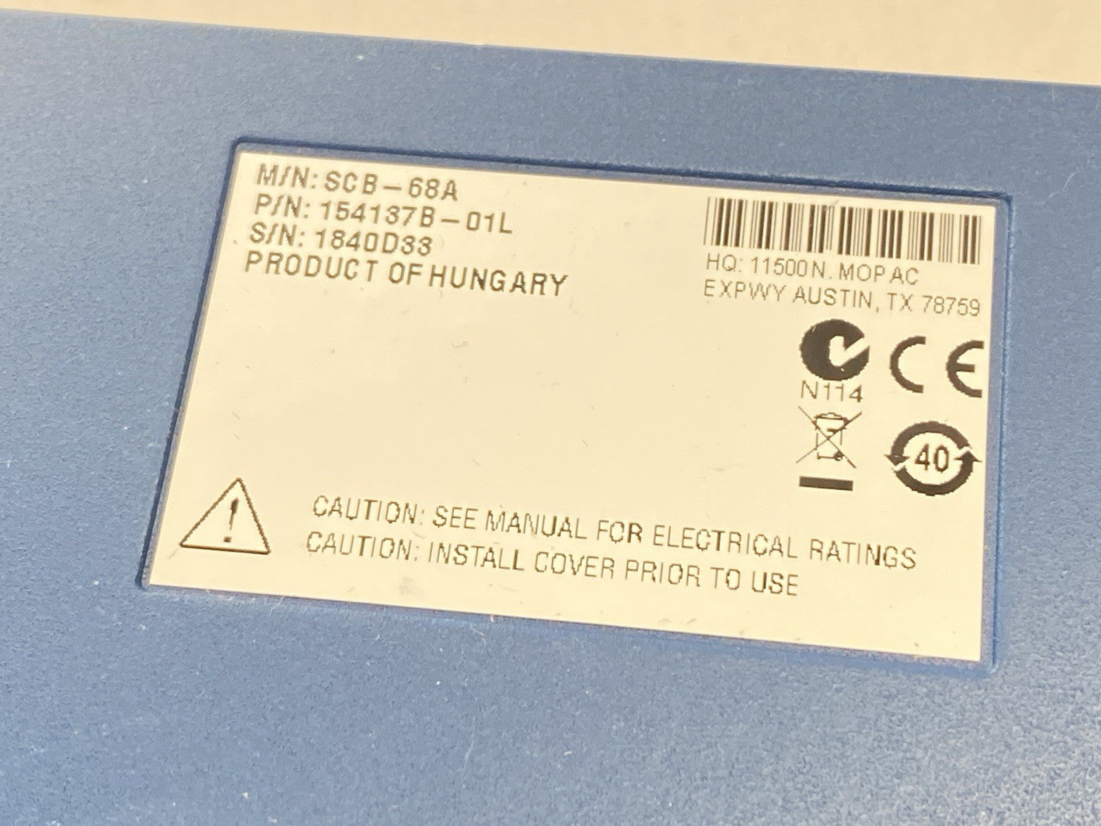 154137B-01L | National Instruments SCB-68A Shielded I/O Terminal Connector Block - Used - Maverick Industrial Sales