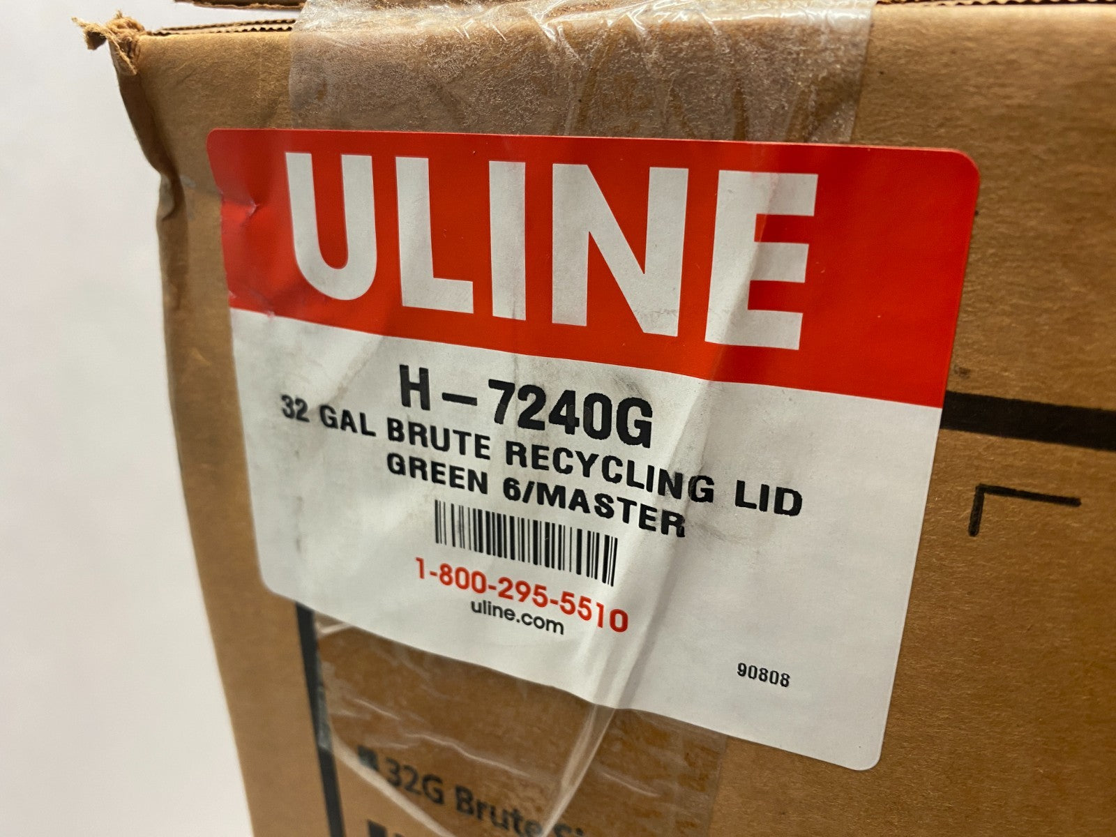 H-7240G | Uline 32gal Brute Recycling Lids Green BOX OF 6 - New - Maverick Industrial Sales