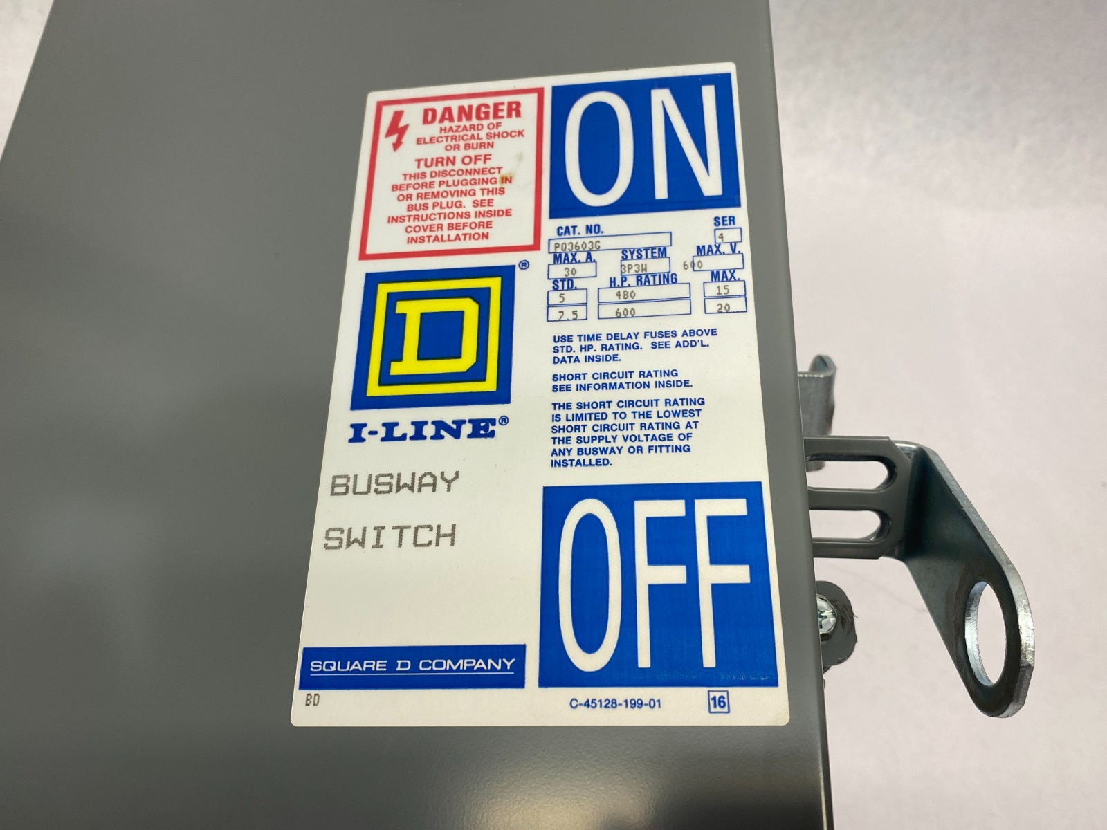 Square D PQ3603G Ser. 4 I-LINE Busway Switch 30A 3P3W 600V - Maverick Industrial Sales