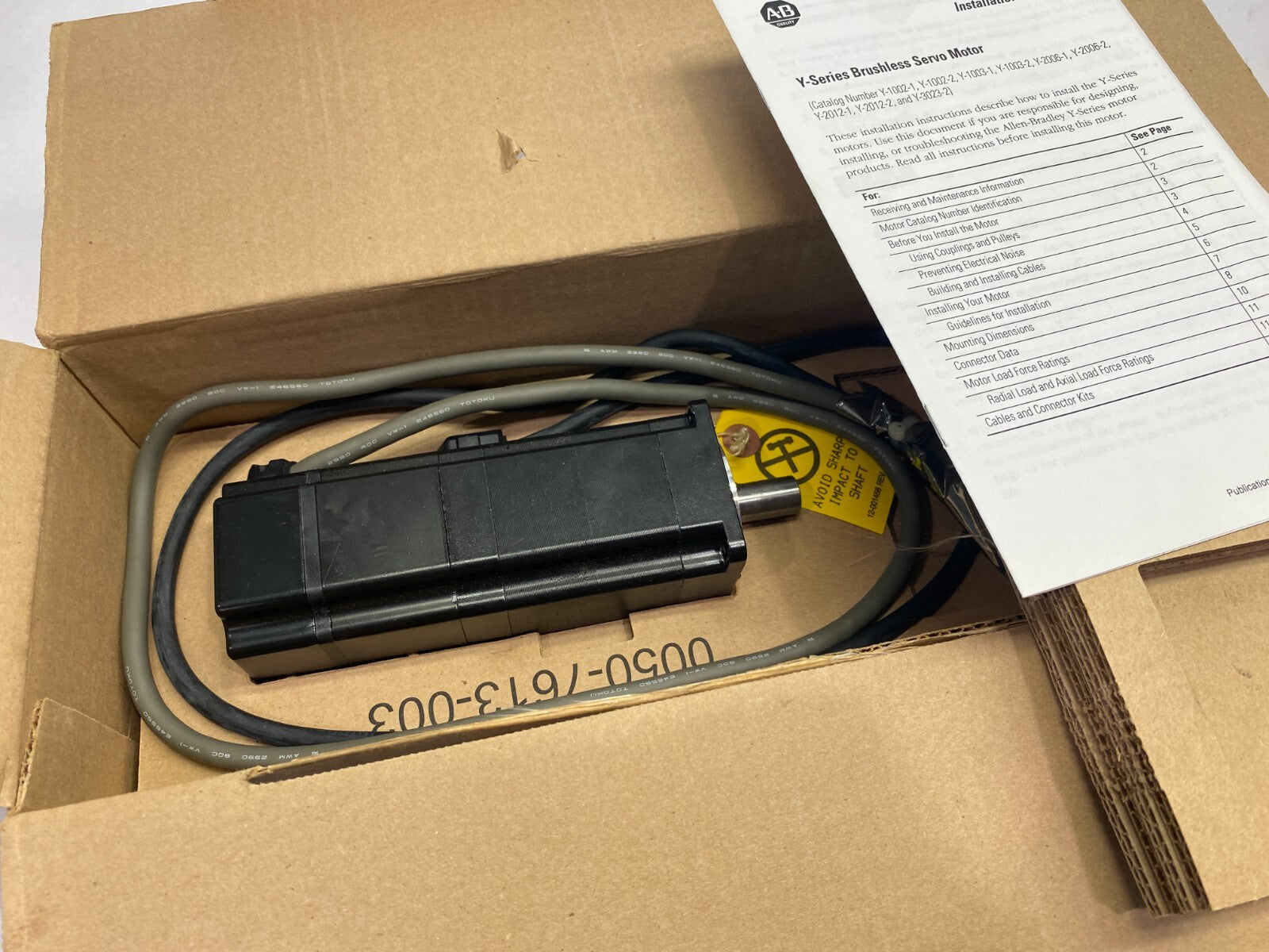 Allen Bradley Y-2012-2-H04AA Ser. B Brushless Servo Motor Y-Series - Maverick Industrial Sales