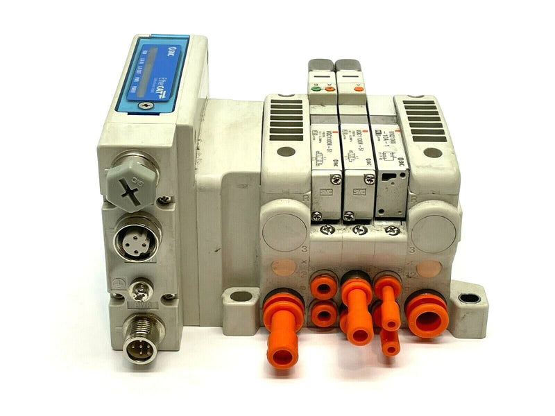 SMC VV5QC11-03N3SDA-S Manifold Base w/ VQC1000 Series Solenoids - Maverick Industrial Sales