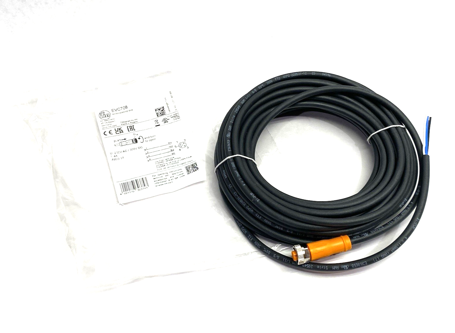 EVC708 | Ifm Female Cordset Single Ended 10m M12 ADOGH040MSP0010H04 - New Other - Maverick Industrial Sales