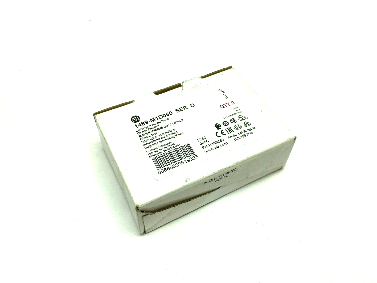 Allen Bradley 1489-M1D060 Ser. D Circuit Breaker 1-Pole 6A BOX OF 2 - Maverick Industrial Sales