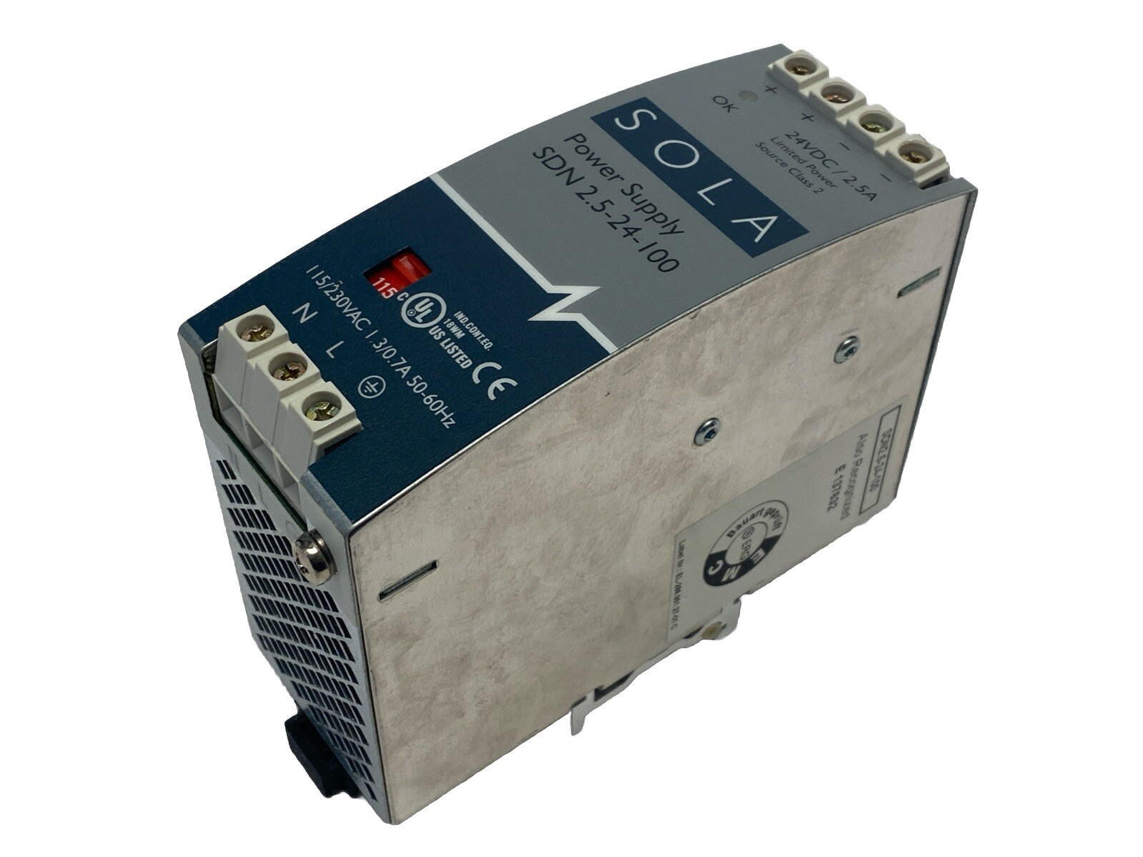 Sola SDN 2.5-24-100 Power Supply 115/230VAC 24VDC 2.5A - Maverick Industrial Sales