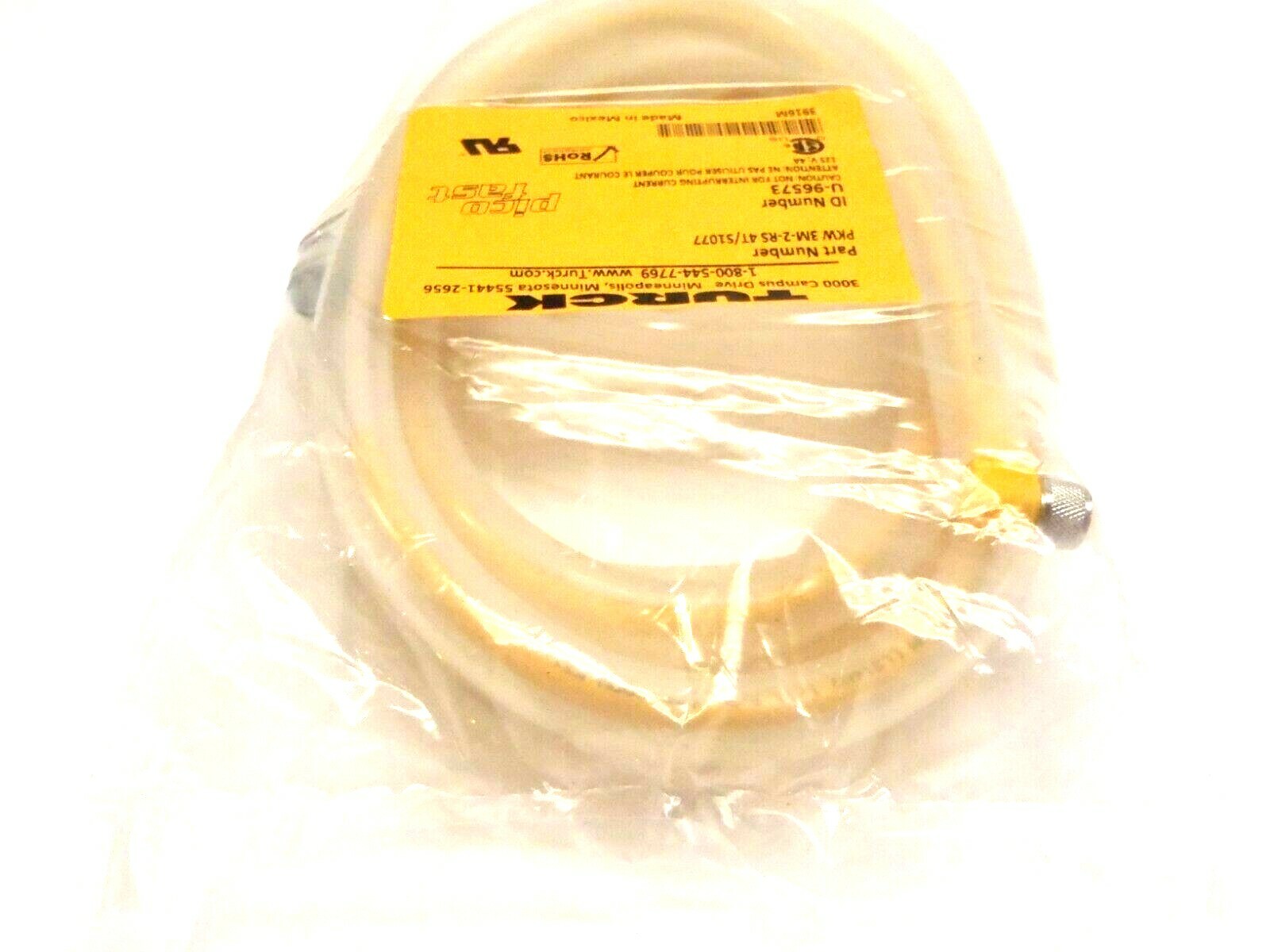 Turck PKG 3M-2-RS 4T/S1077 U-96573 2 Meter Male M12 Angled Female M8 Cordset - Maverick Industrial Sales