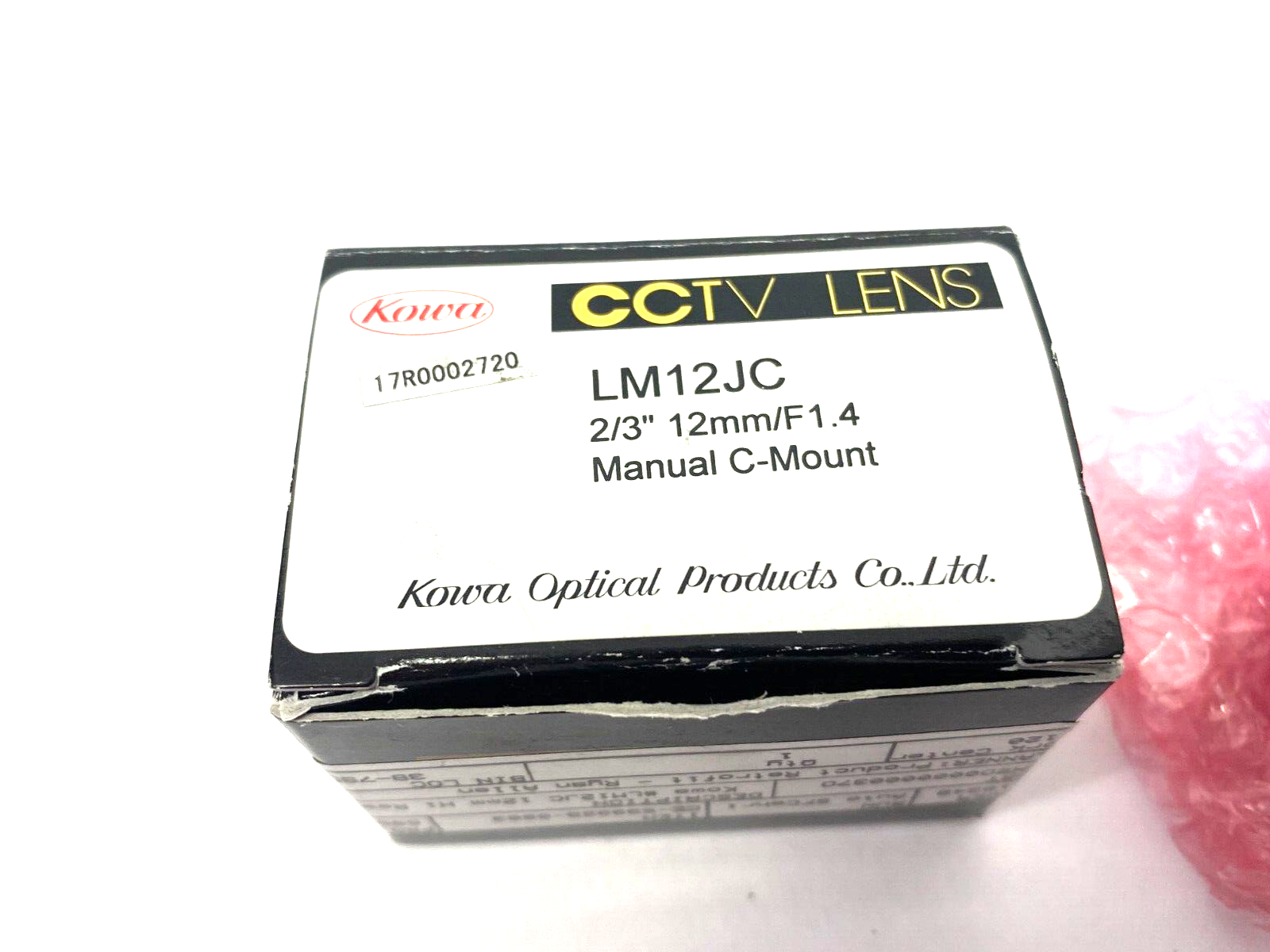 Kowa Optical LM12JC Manual C-Mount Fixed Lens 2/3" 12mm/F1.4 - Maverick Industrial Sales
