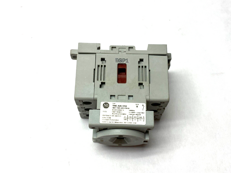 Allen Bradley 194E-A25-1752 Ser. B Disconnect Load Switch 3-Pole HO HARDWARE - Maverick Industrial Sales