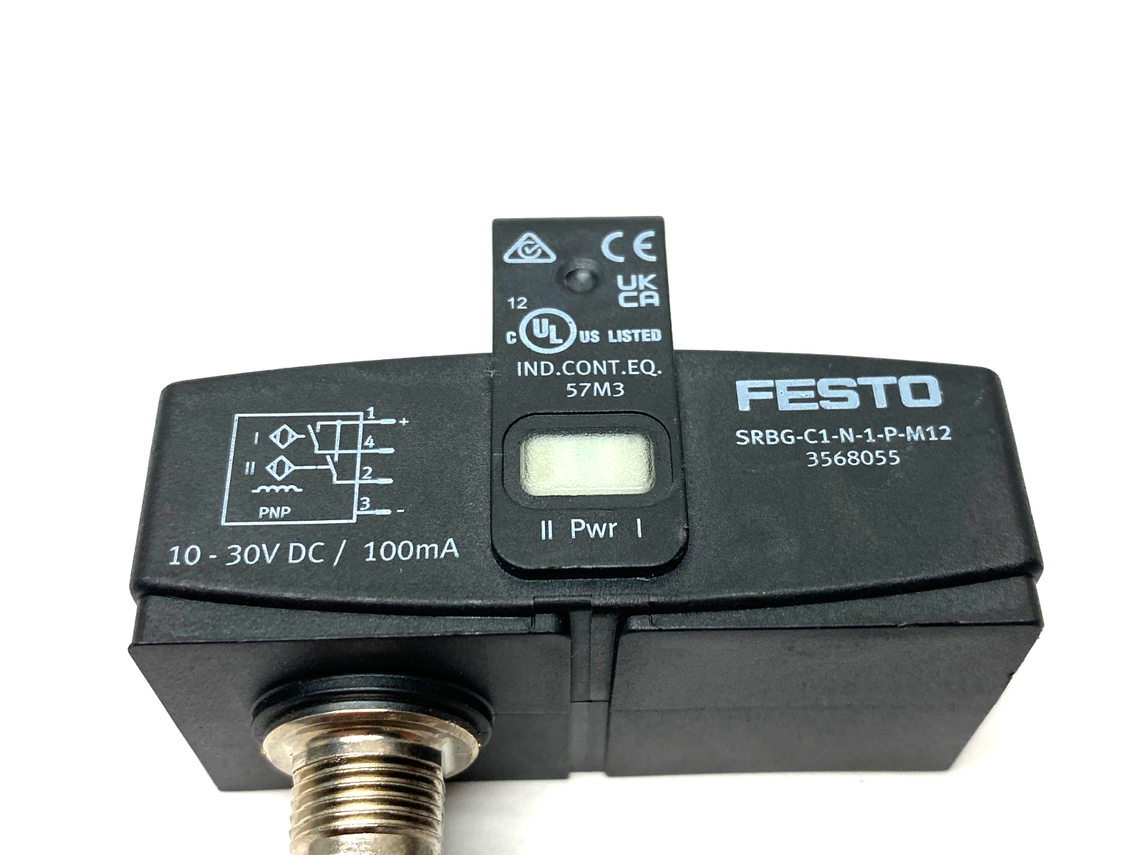 SRBG-C1-N-1-P-M12 | Festo Inductive Sensorbox, Angular PNP N/O Contact, 3568055 - Used - Maverick Industrial Sales