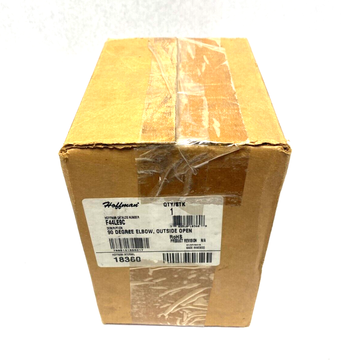 Hoffman F44LE9C nVent Lay-In Wireway Elbow 90-Deg, Outside Open Gray 4" x 4" - Maverick Industrial Sales