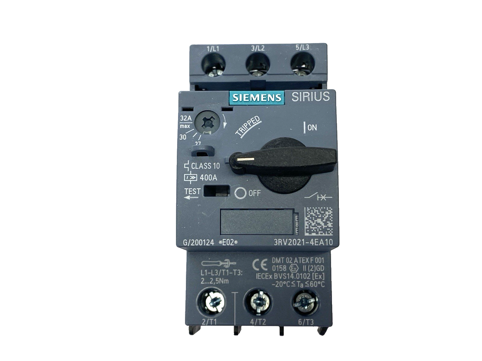 Siemens 3RV2021-4EA10 SIRIUS Selector Switch Circuit Breaker 27-32A DAMAGED - Maverick Industrial Sales