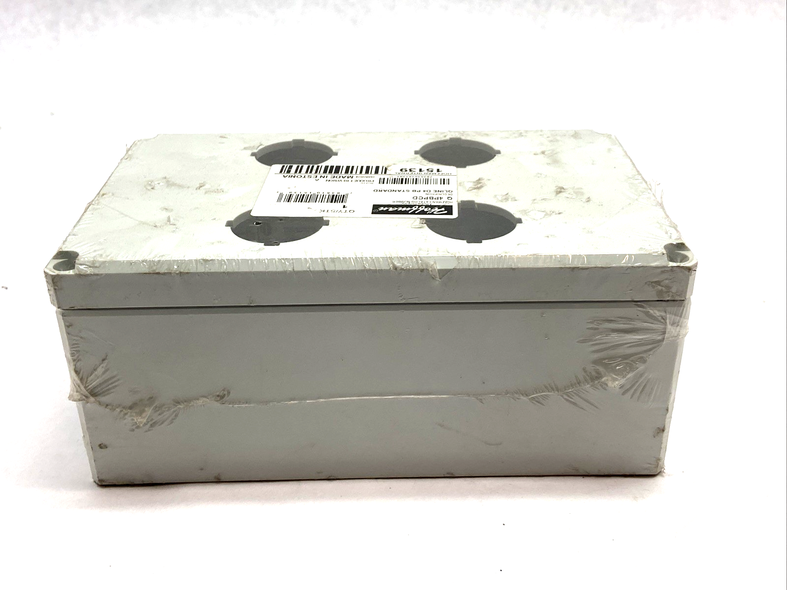 Hoffman Q4PBPCD QLine D Pushbutton Enclosure Type 4X 4PBx30.5mm Light Gray - Maverick Industrial Sales