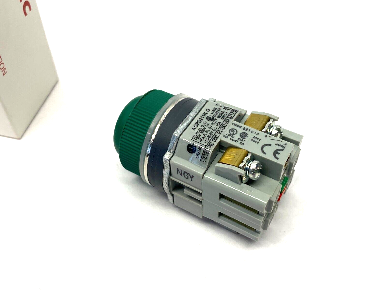 IDEC AOPD211N-G Extended Pushbutton 30mm Green Rubber Head 2-Position - Maverick Industrial Sales