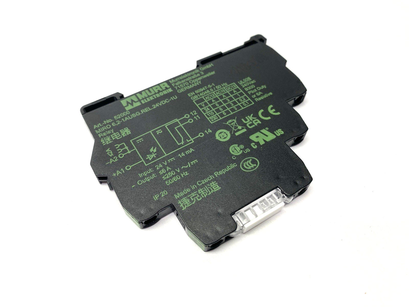 52000 | Murr Elektronik Output Relay MIRO 6,2-1AUSG.REL.24VDC-1U 6A 24VDC - Used - Maverick Industrial Sales