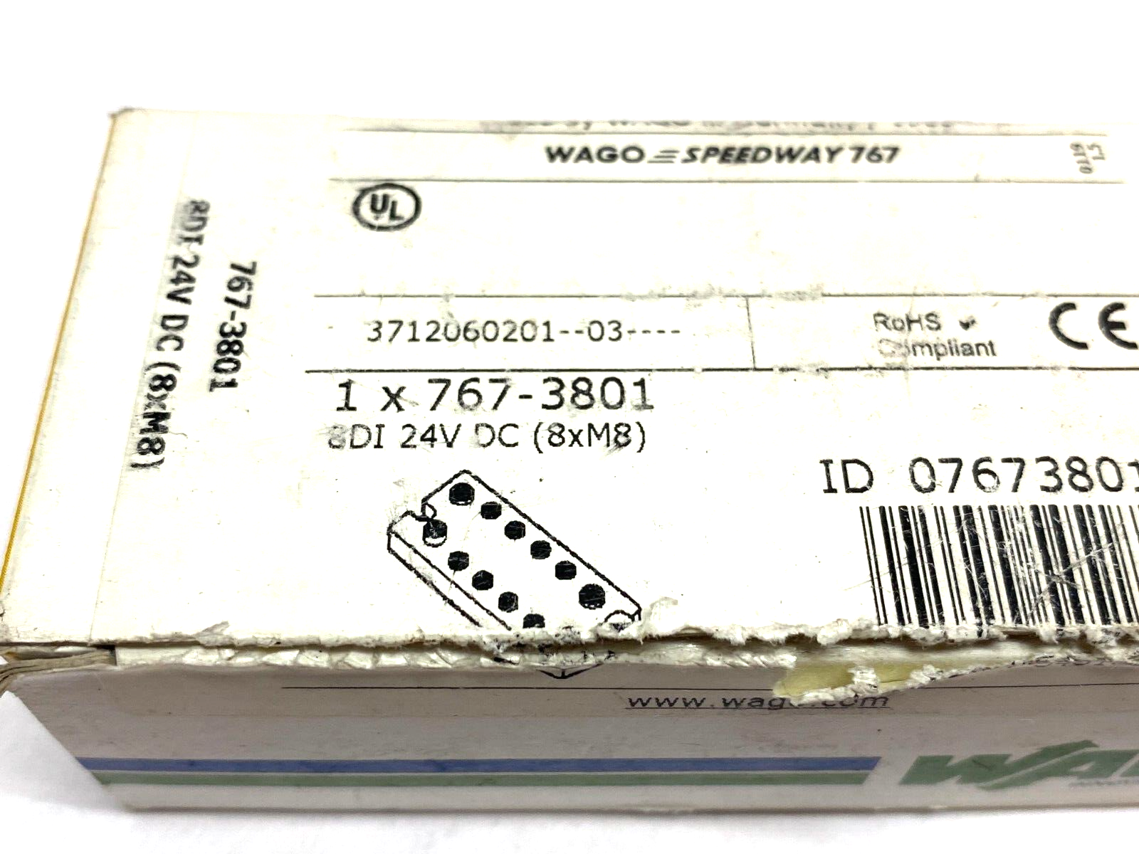 Wago 767-3801 Speedway 767 8-Channel Digital I/O Module 24VDC 8 x M8 Ports - Maverick Industrial Sales