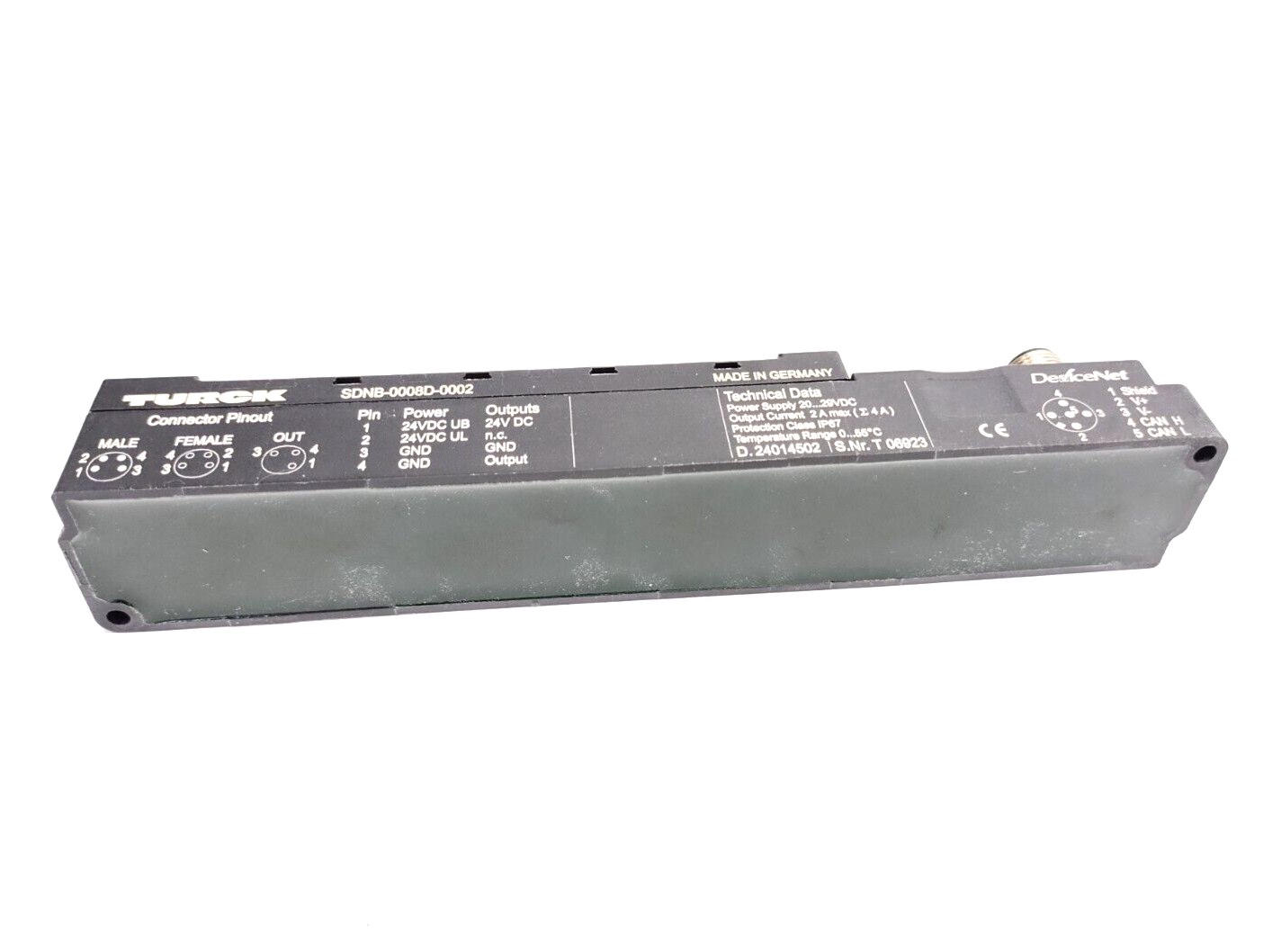 Turck SDNB-0008D-0002 DeviceNet Stand-Alone Module, 8 Digital Outputs, 6824053 - Maverick Industrial Sales