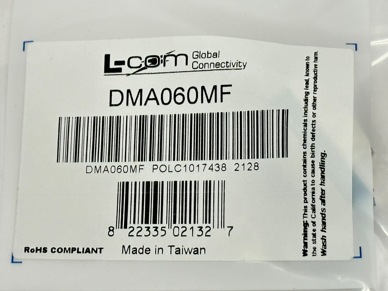 L-Com DMA060MF Slimline Null Modem Adapter DB9 M/F - Maverick Industrial Sales