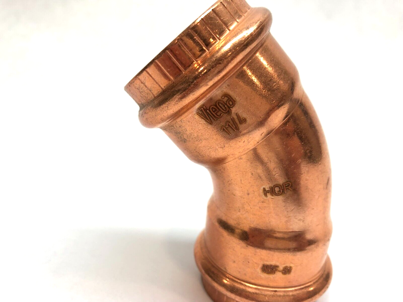 Viega 77033 ProPress Elbow Fitting, 45-Deg, 1-1/4" x 1-1/4" - Maverick Industrial Sales