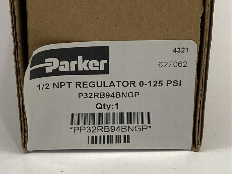 Parker P32RB94BNGP Pneumatic 1/2" NPT Regulator 0-125PSI - Maverick Industrial Sales