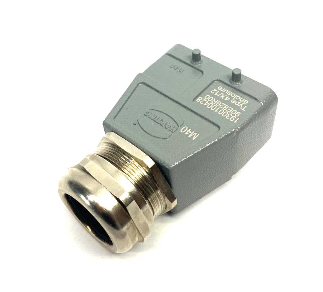 Harting 19300100428 Heavy Duty Han B Hood Top Entry HC 4 Pegs M40 w/ Cable Gland - Maverick Industrial Sales