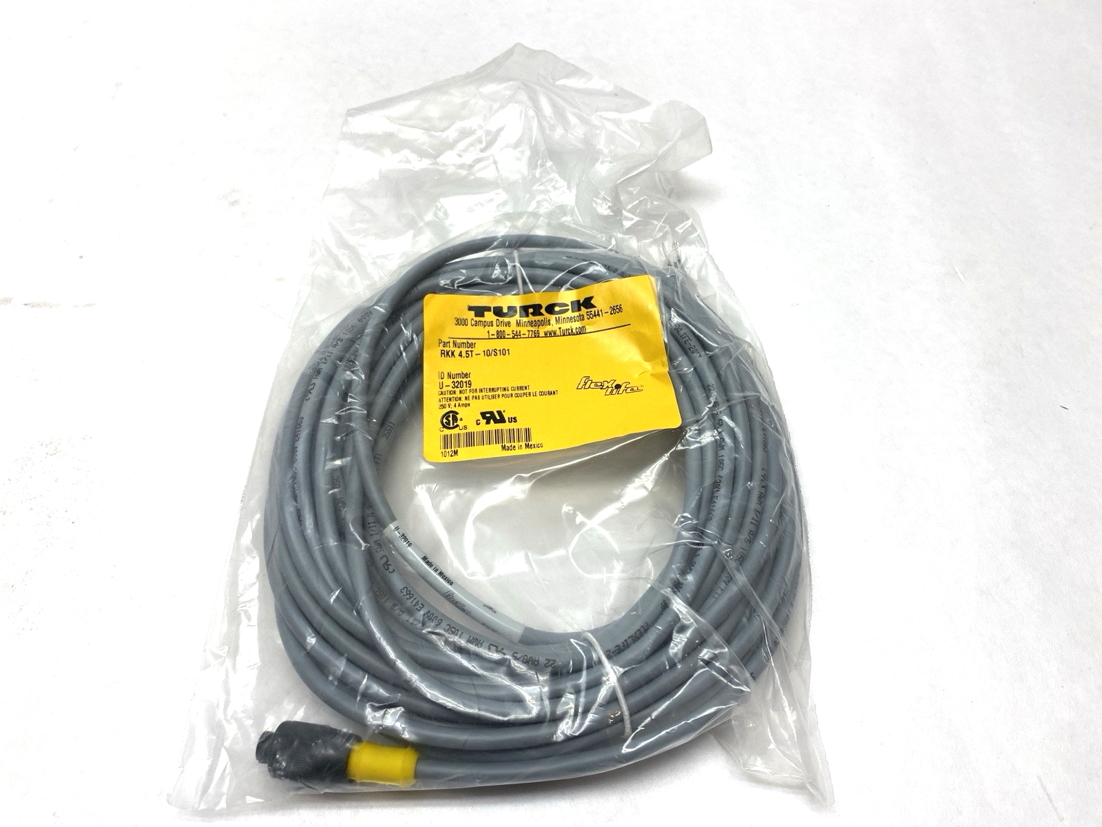 Turck RKK 4.5T-10/S101 Flex Life Cable U-32019 - Maverick Industrial Sales