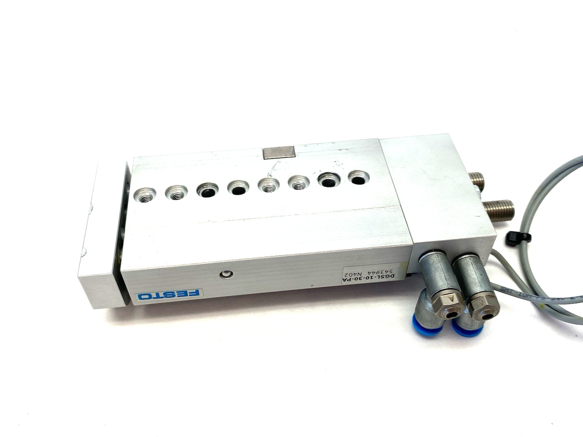 DGSL-10-30-PA | Festo Mini Slide 30mm Stroke 543944 w/ Dual Proximity Switches - Used - Maverick Industrial Sales