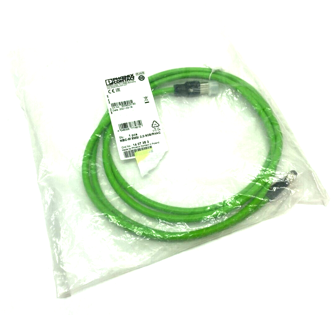 1407353 | Phoenix Contact NBC-M 8MS/ 2,0-93B/R4AC Dbl-Ended Ethernet Network Cable - New - Maverick Industrial Sales