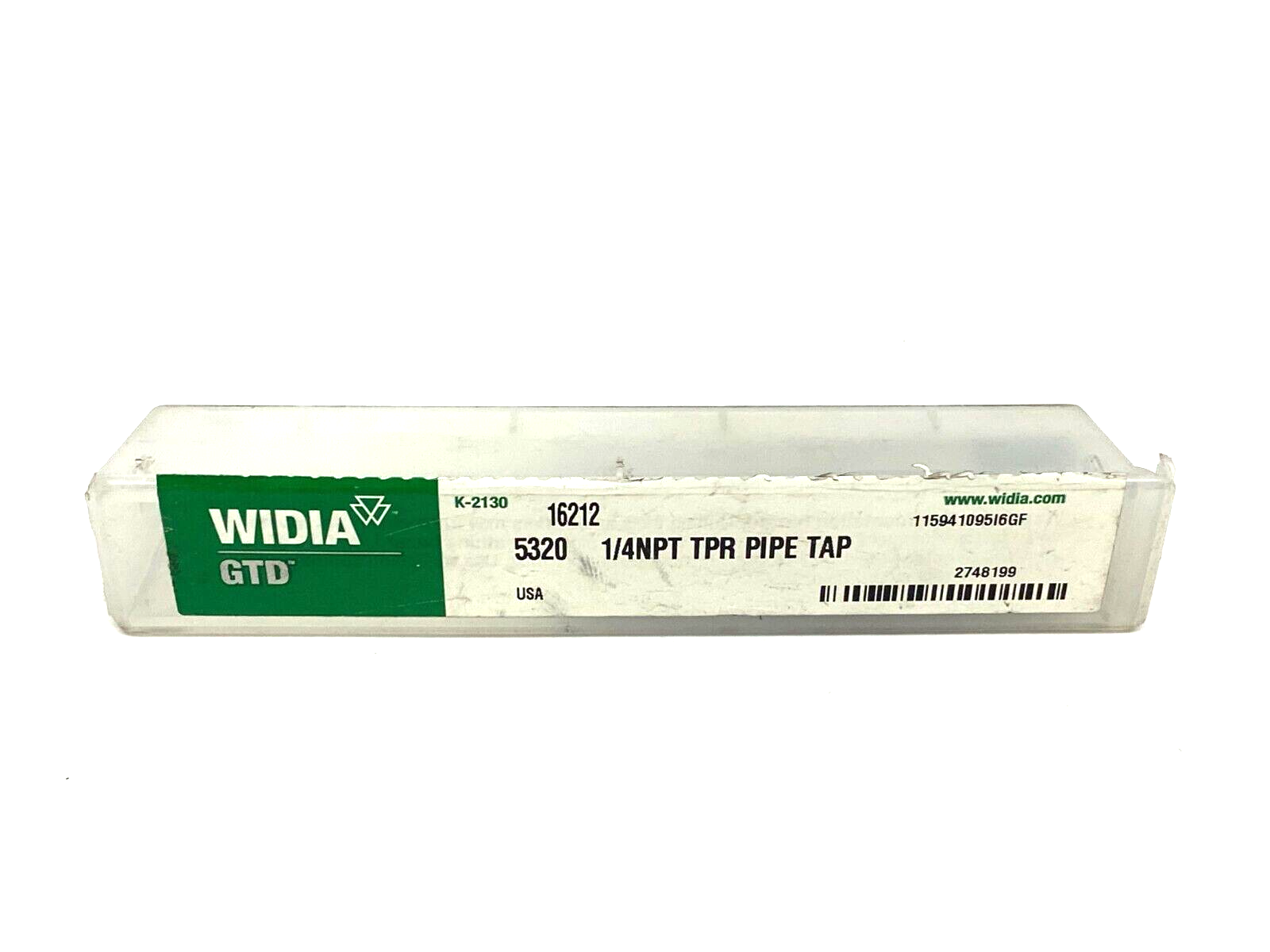 Widia GTD 16212 Taper Pipe Tap 1/4"-18 NPT 4-Flutes 5320 - Maverick Industrial Sales