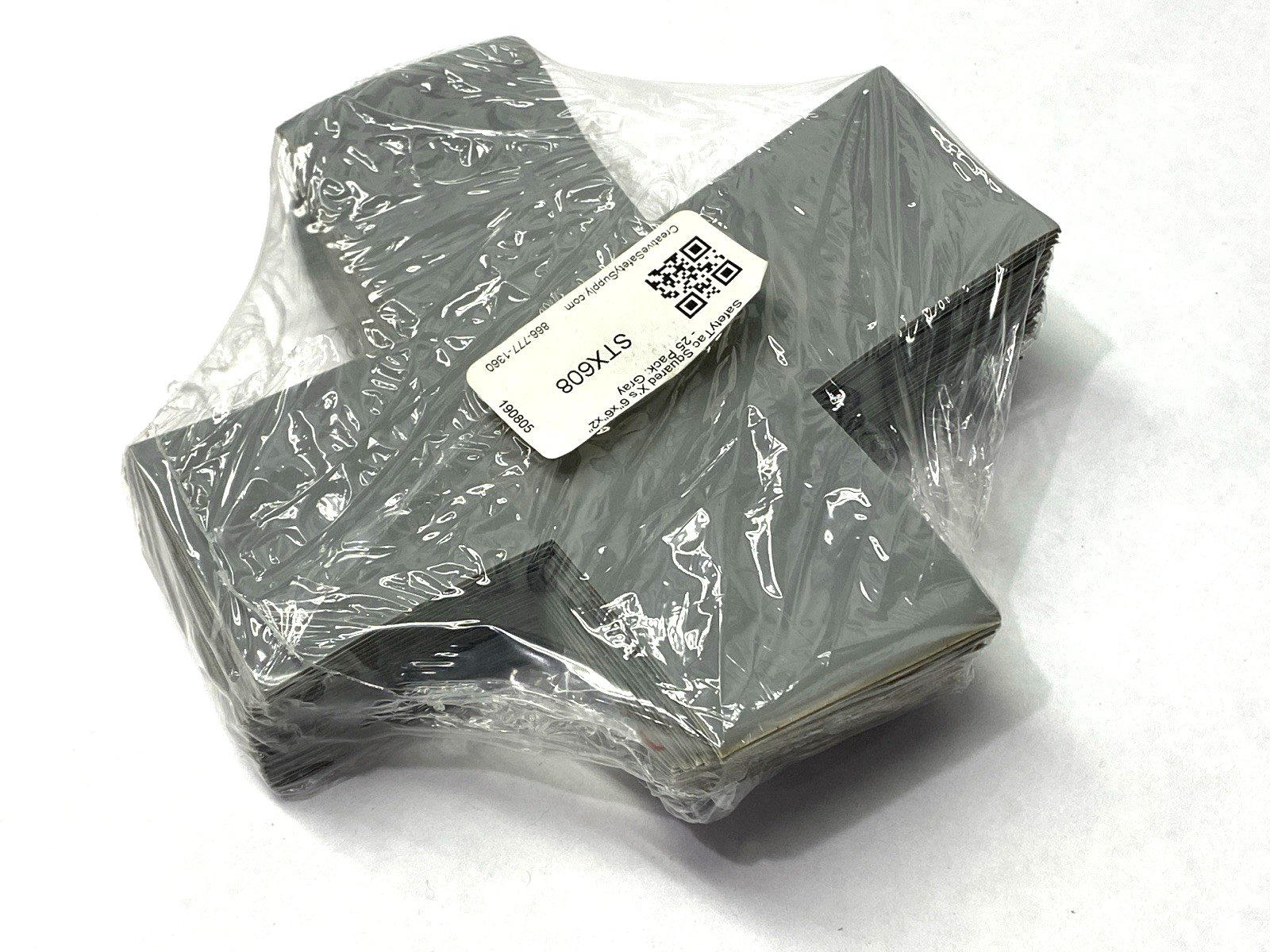 STX608 | SafetyTac Squared X's Gray Floor Marking Sticker 6" x 6" x 2" PKG OF 25 - New - Maverick Industrial Sales