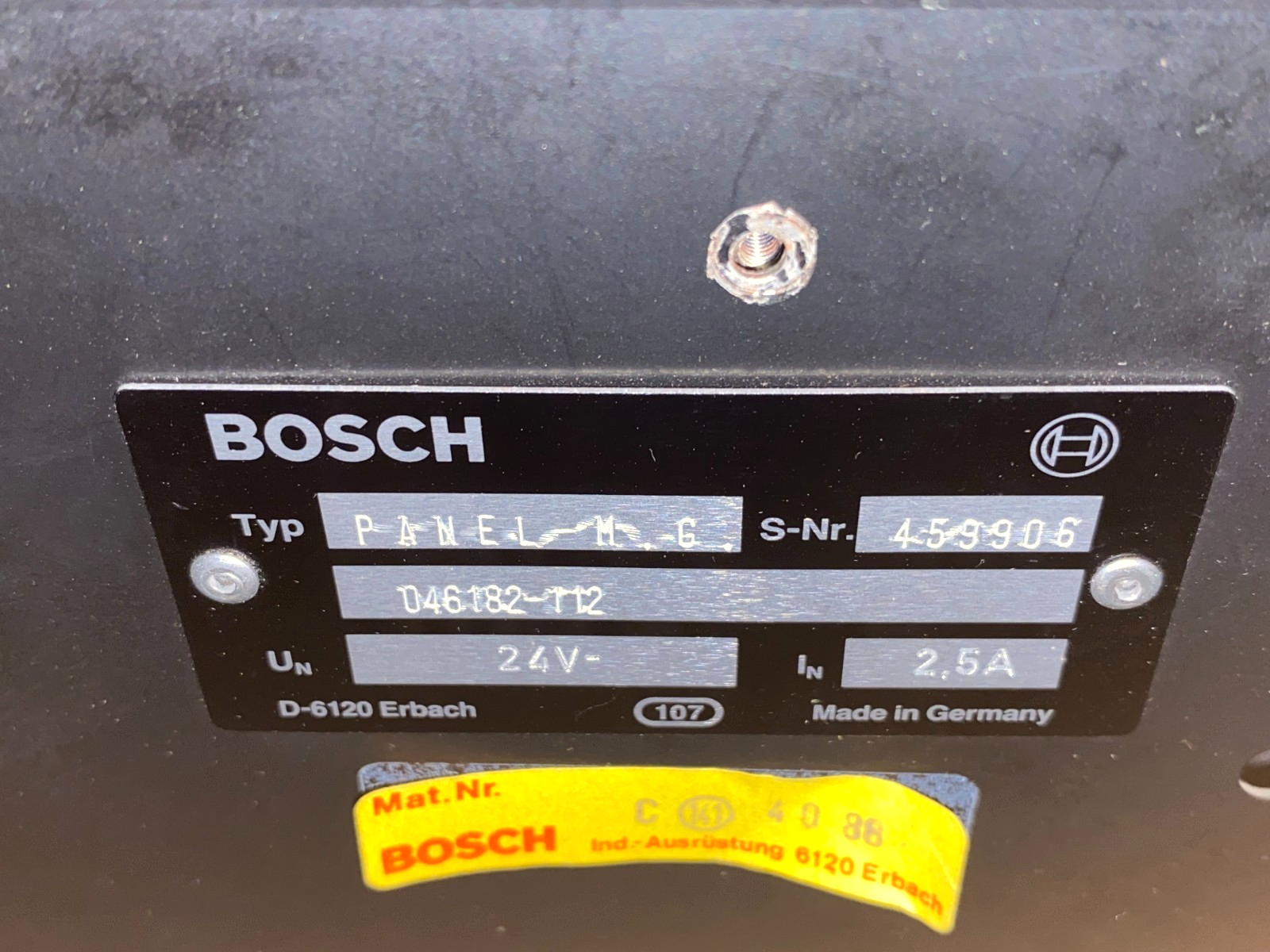 Bosch PANEL-M.G. Operator Control Panel Monitor 046182-112 - Maverick Industrial Sales