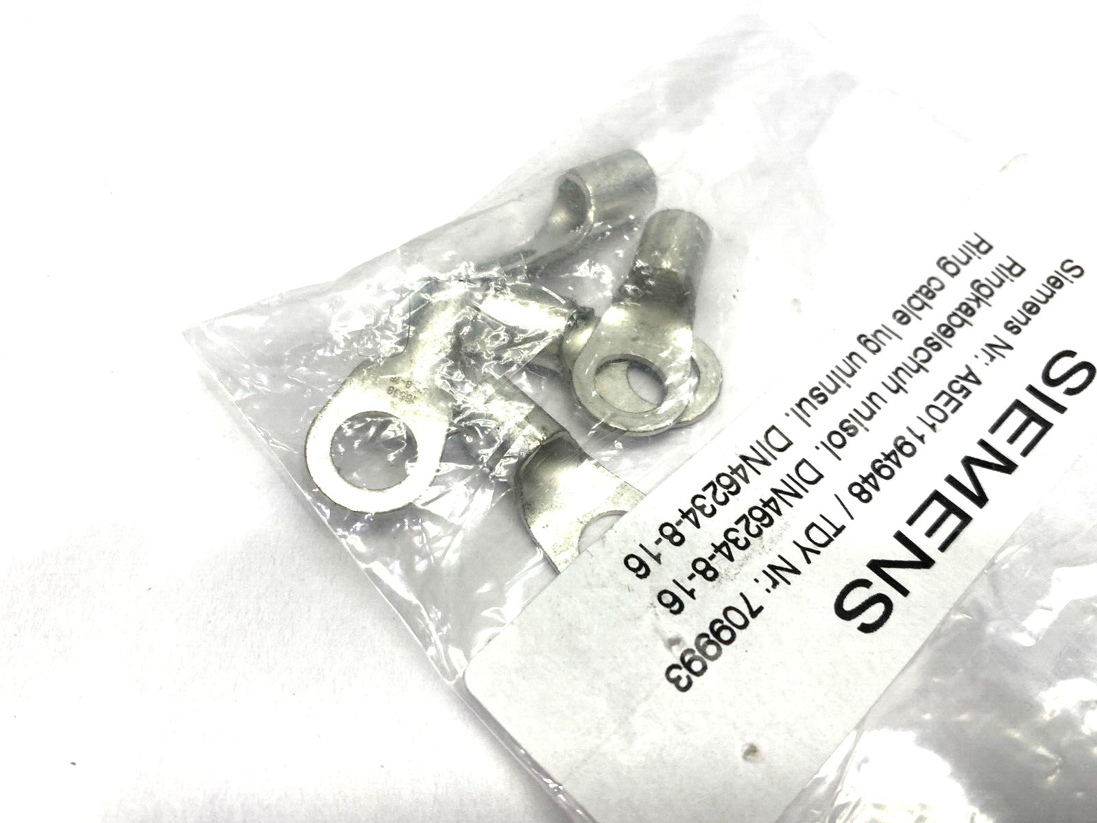 Siemens A5E01194948 Ring Cable Lug DIN46234-8-16 PKG OF 5 - Maverick Industrial Sales