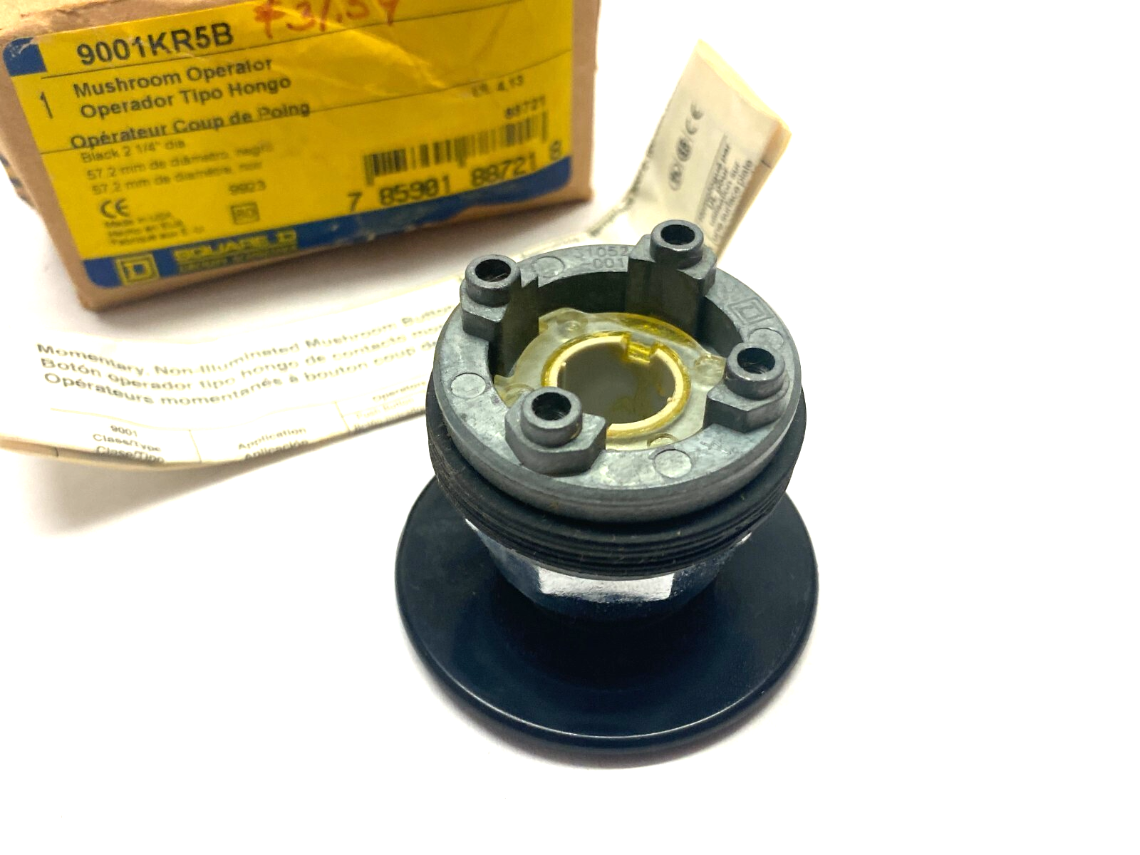 Square D 9001KR5B Mushroom Head Operator Pushbutton Black 2-1/4" Dia. - Maverick Industrial Sales