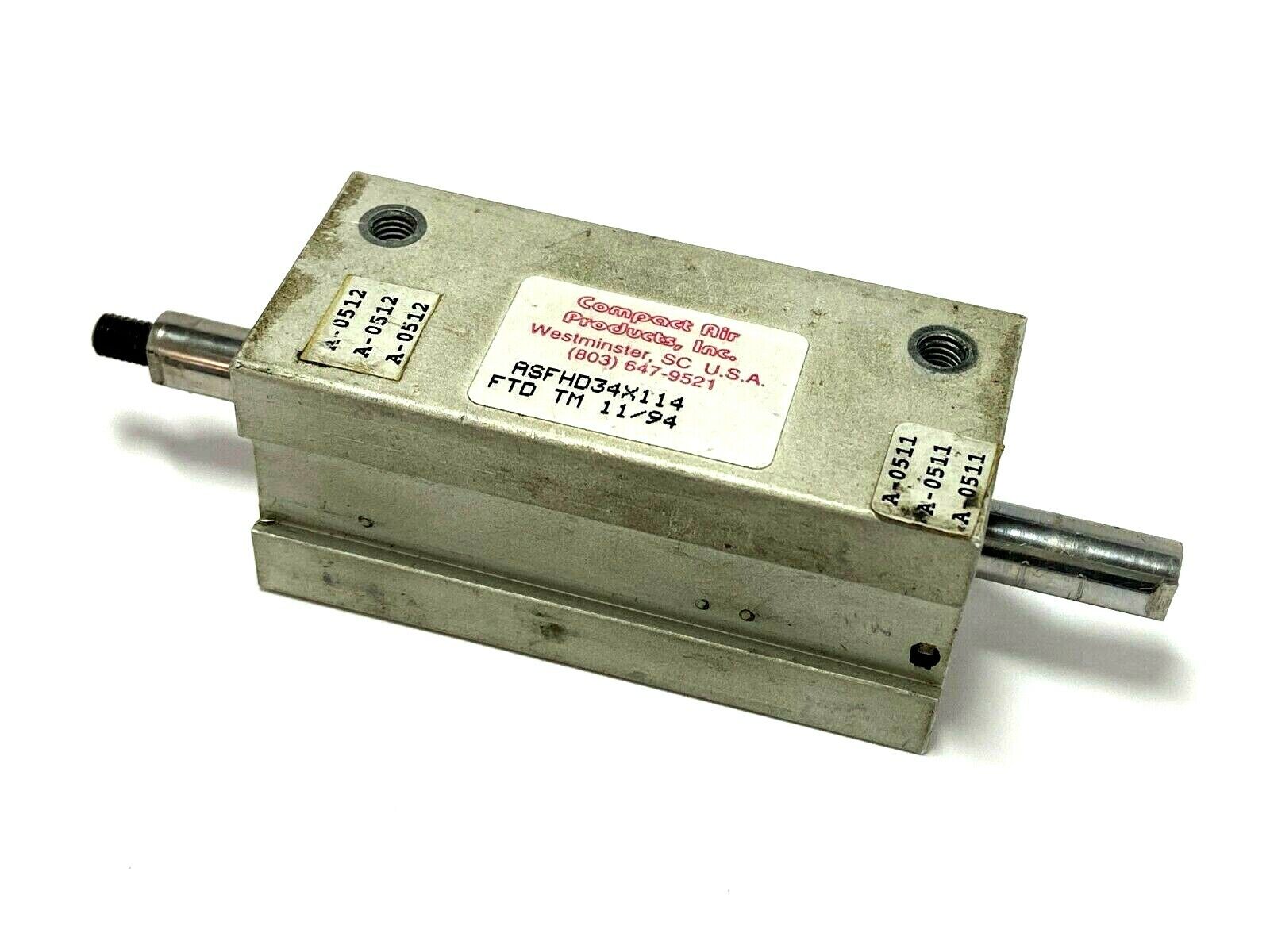 Compact ASFHD34X114 FTD TM Cylinder 3/4" Bore 1-1/4" Stroke w/ Through Mounts - Maverick Industrial Sales