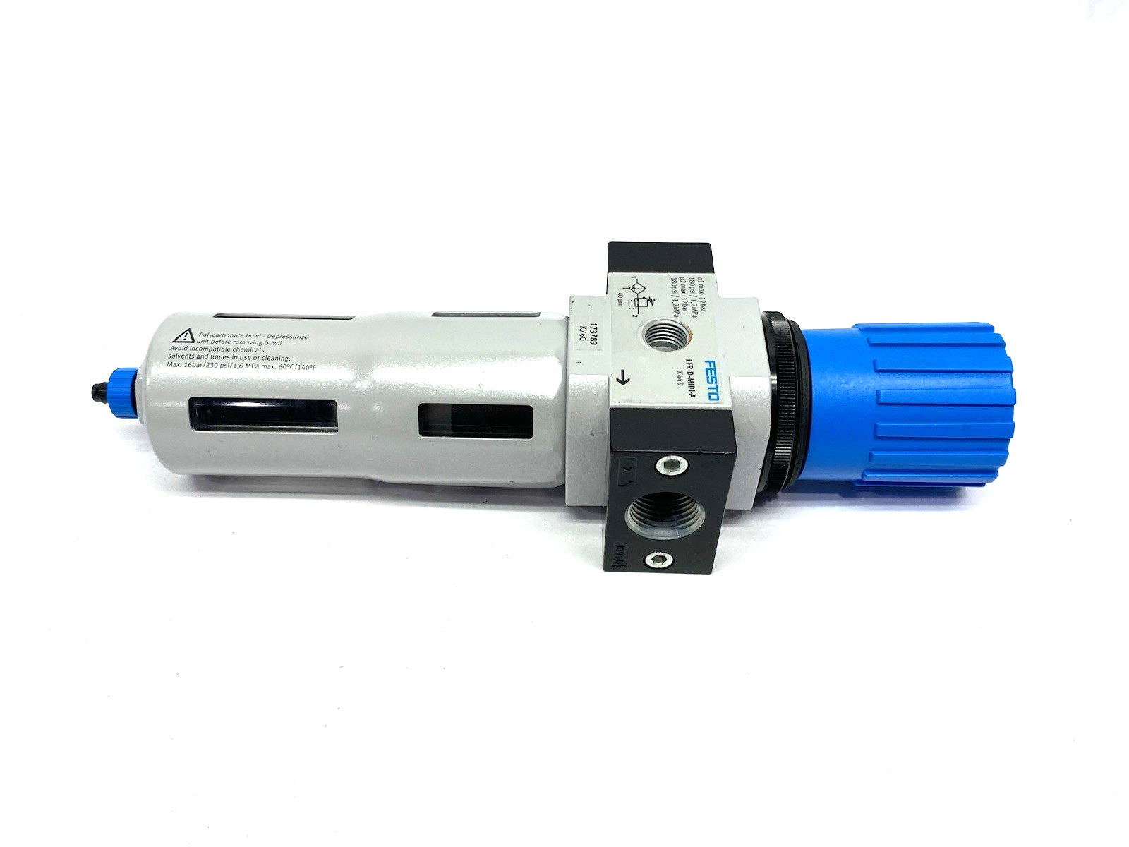 LFR-1/2-D-MIDI-A-NPT | Festo Filter Regulator 1/2" NPT, 40 µm Filter, 173789 - Used - Maverick Industrial Sales